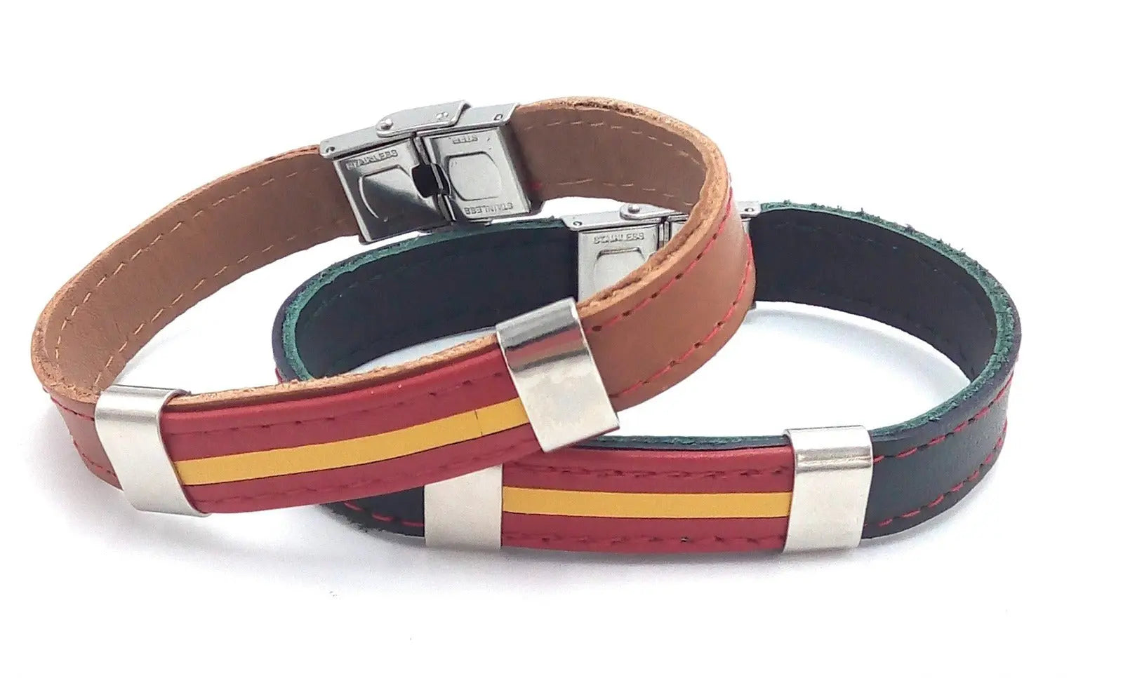 Pulseras de piel bandera de España