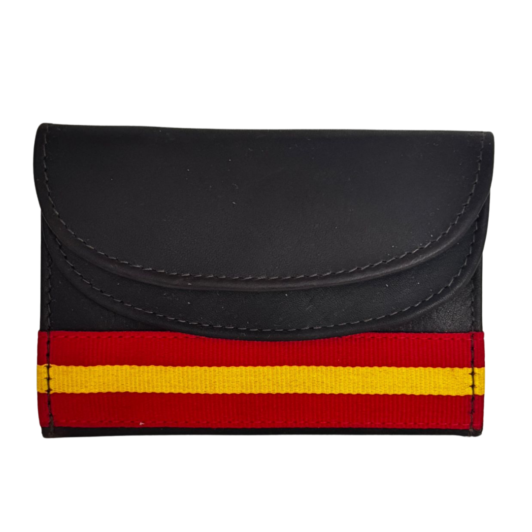 Leather wallet with the flag of Spain in the center