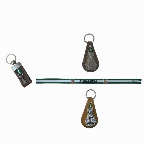 Lote 2 - Lote Virgen de la Cabeza y Andalucía: 3 Llaveros + Pulsera