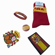 Lote 4 - Lote Bandera de España: Calcetines, Parches, Pulsera y Chapa
