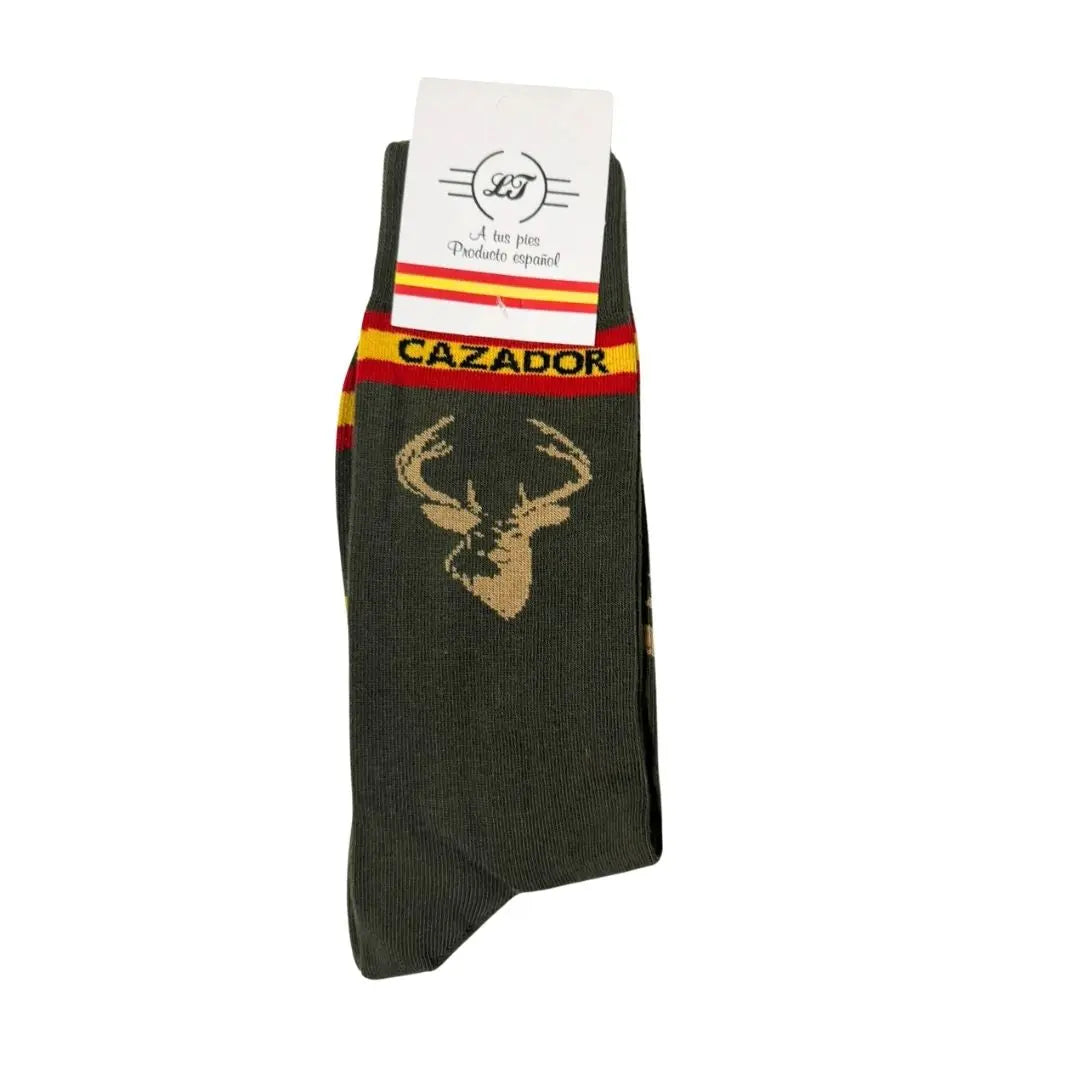 Comprar Calcetines Cazador con Ciervo Bandera España La Flamenca de Borgoña Patricia Muñoz VOX