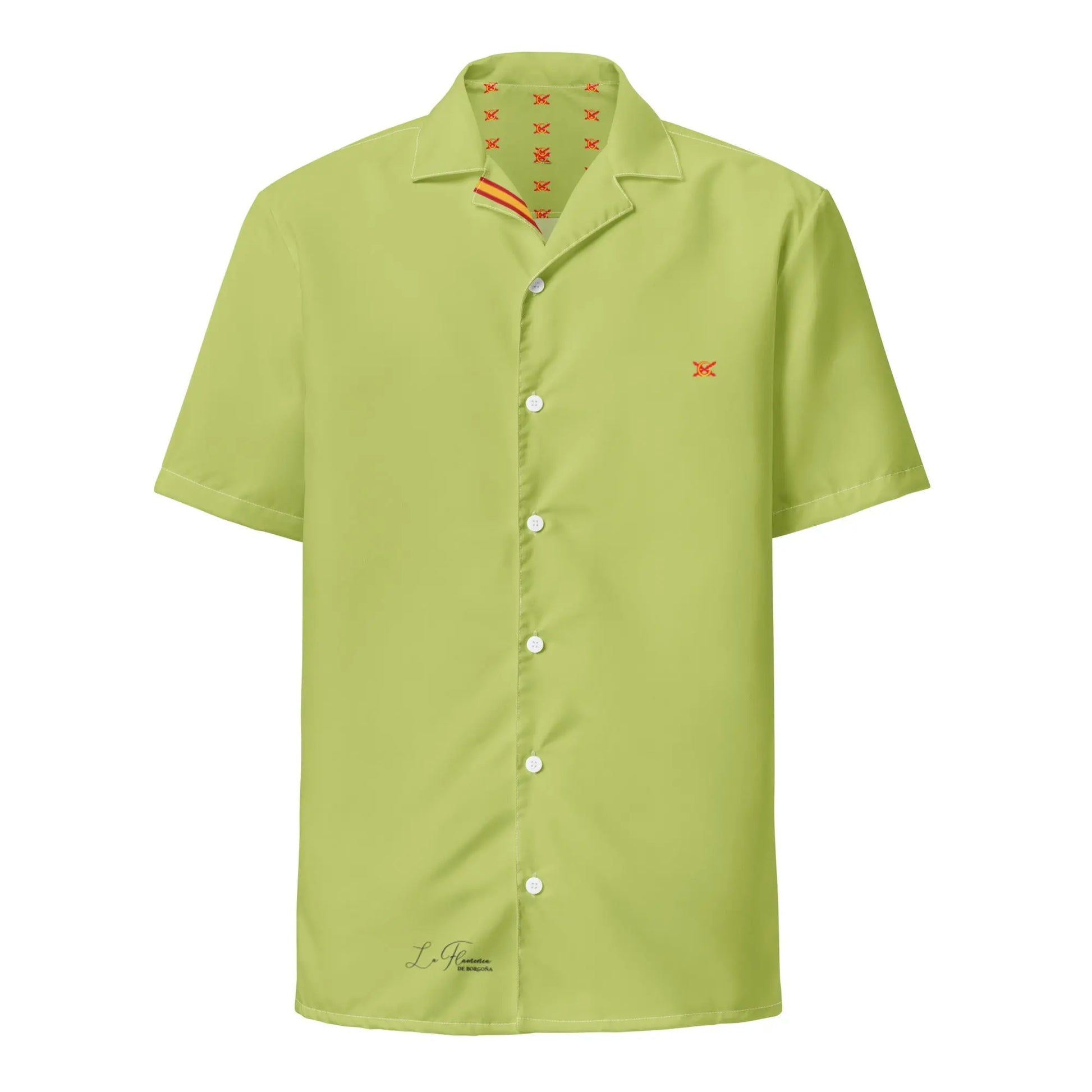 Comprar Camisa España verde ácido manga corta unisex Bandera España La Flamenca de Borgoña Patricia Muñoz VOX