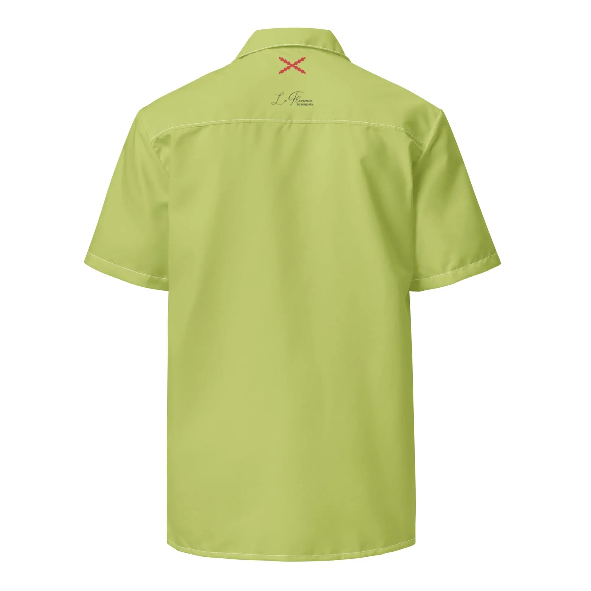 Comprar Camisa España verde ácido manga corta unisex Bandera España La Flamenca de Borgoña Patricia Muñoz VOX