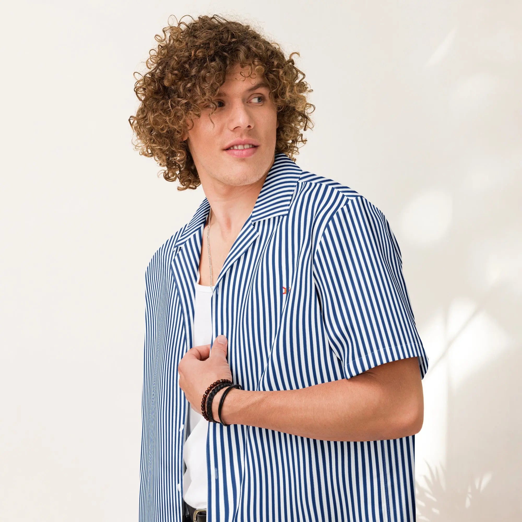 Comprar Camisa rayas azules manga corta unisex Bandera España La Flamenca de Borgoña Patricia Muñoz VOX