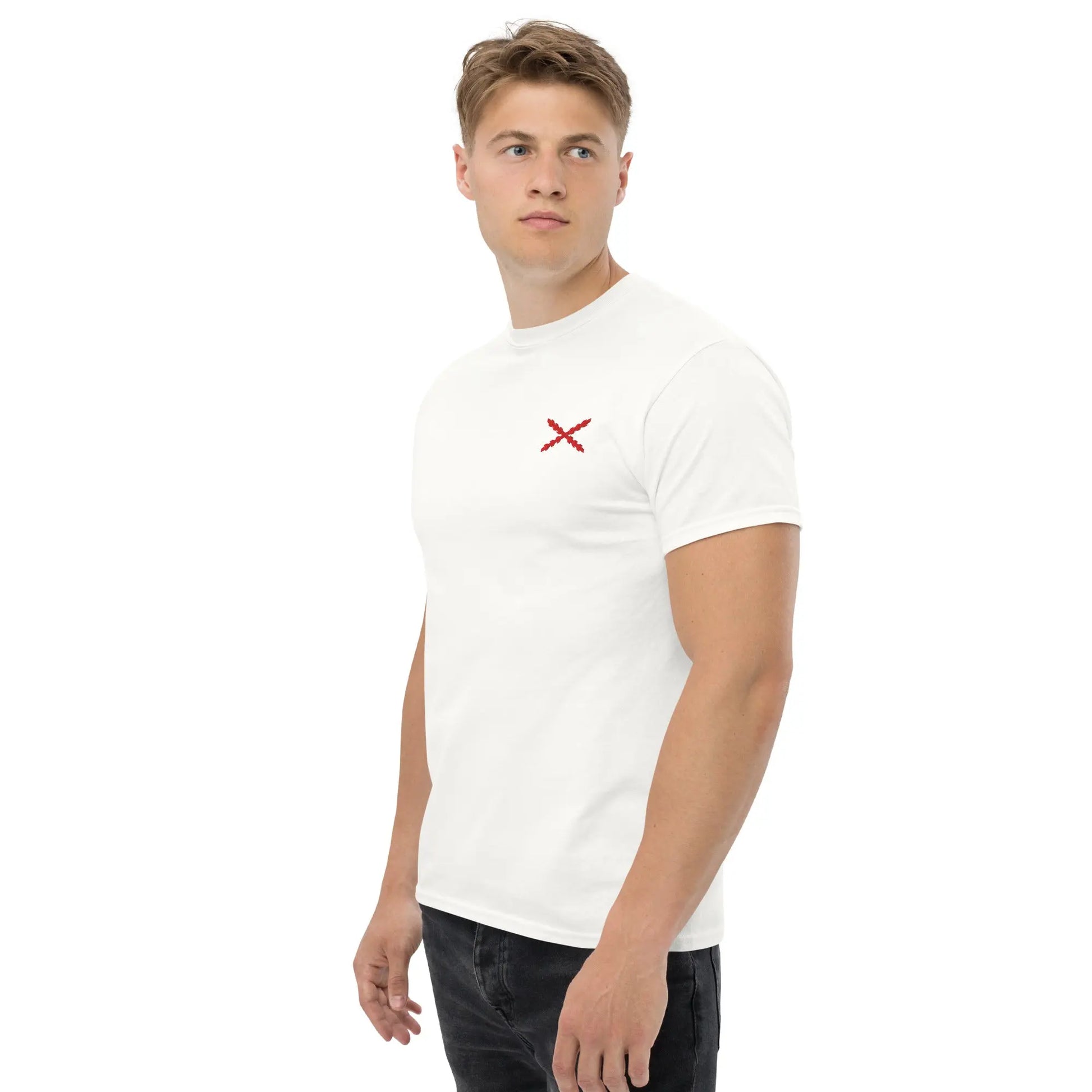 Comprar Camiseta clásica unisex bordado Cruz de Borgoña La Flamenca de Borgoña, Bandera de España, Cruz de Borgoña, Patricia Muñoz, VOX