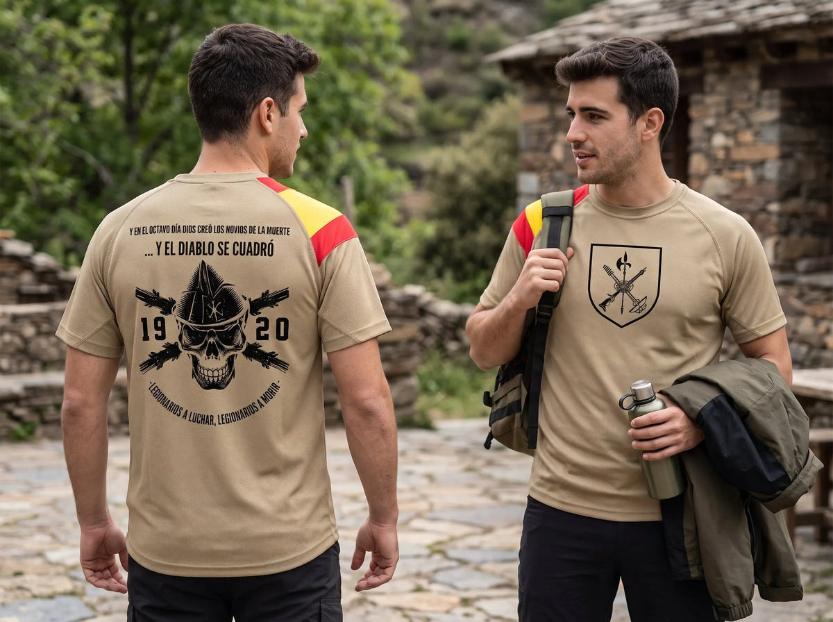 Comprar Camiseta técnica de la Legión Española «1920» · Color arena La Flamenca de Borgoña Bandera España