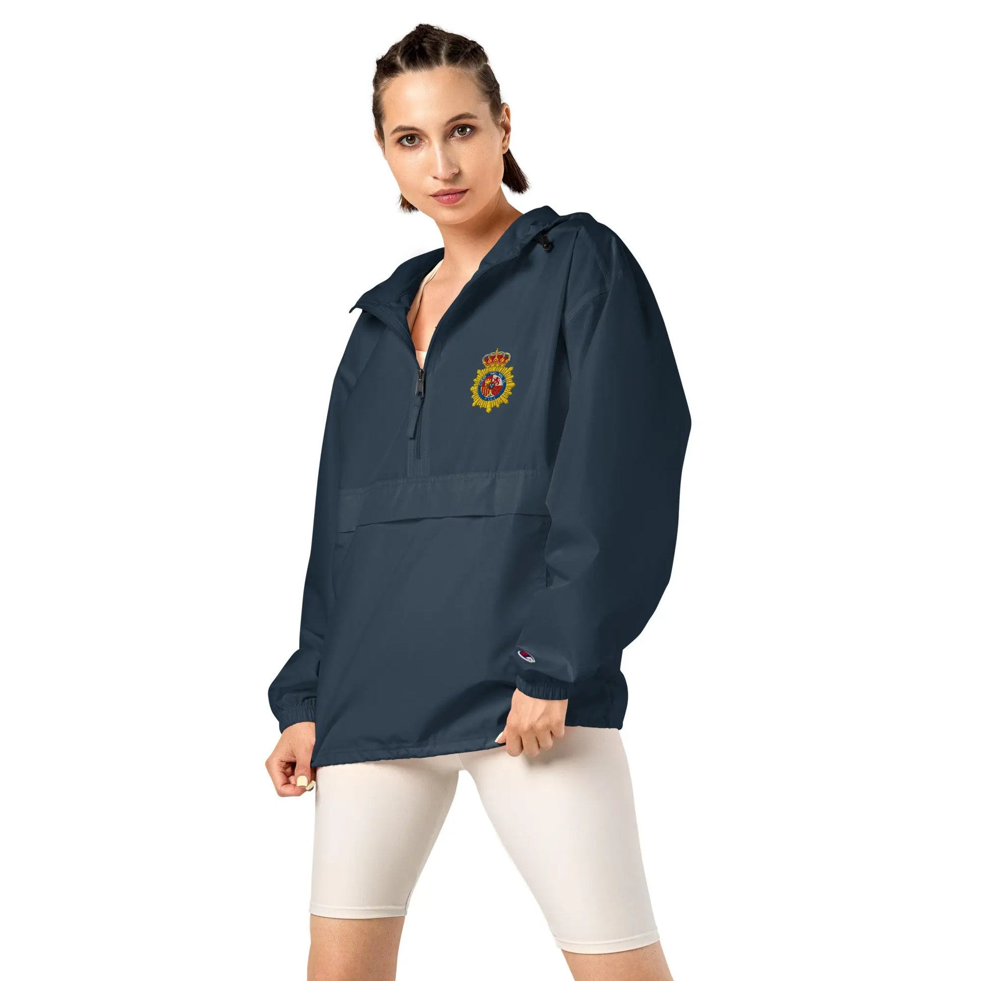 Comprar Chaqueta unisex Policía Nacional bordada plegable Champion La Flamenca de Borgoña Bandera España