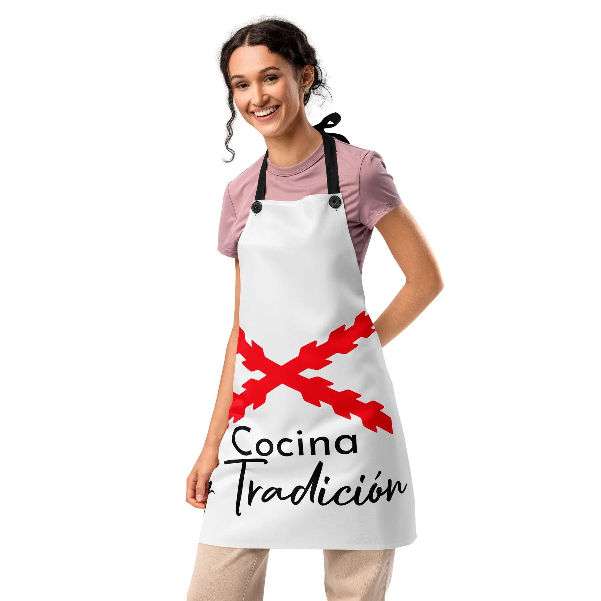 Comprar Delantal Cruz de Borgoña "Cocina y Tradición" La Flamenca de Borgoña Bandera España