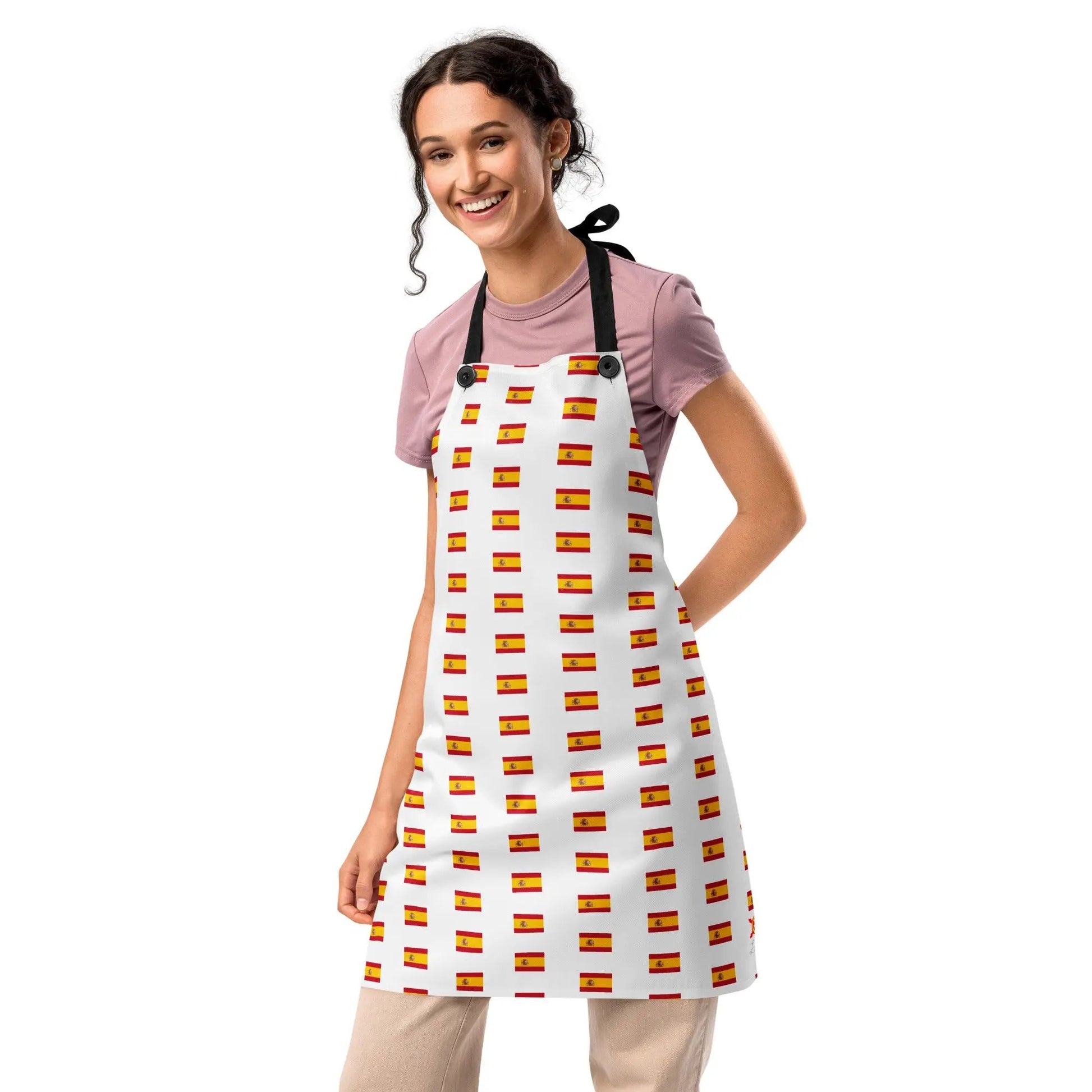 Comprar Delantal de cocina Banderas de España pequeñas La Flamenca de Borgoña Bandera España
