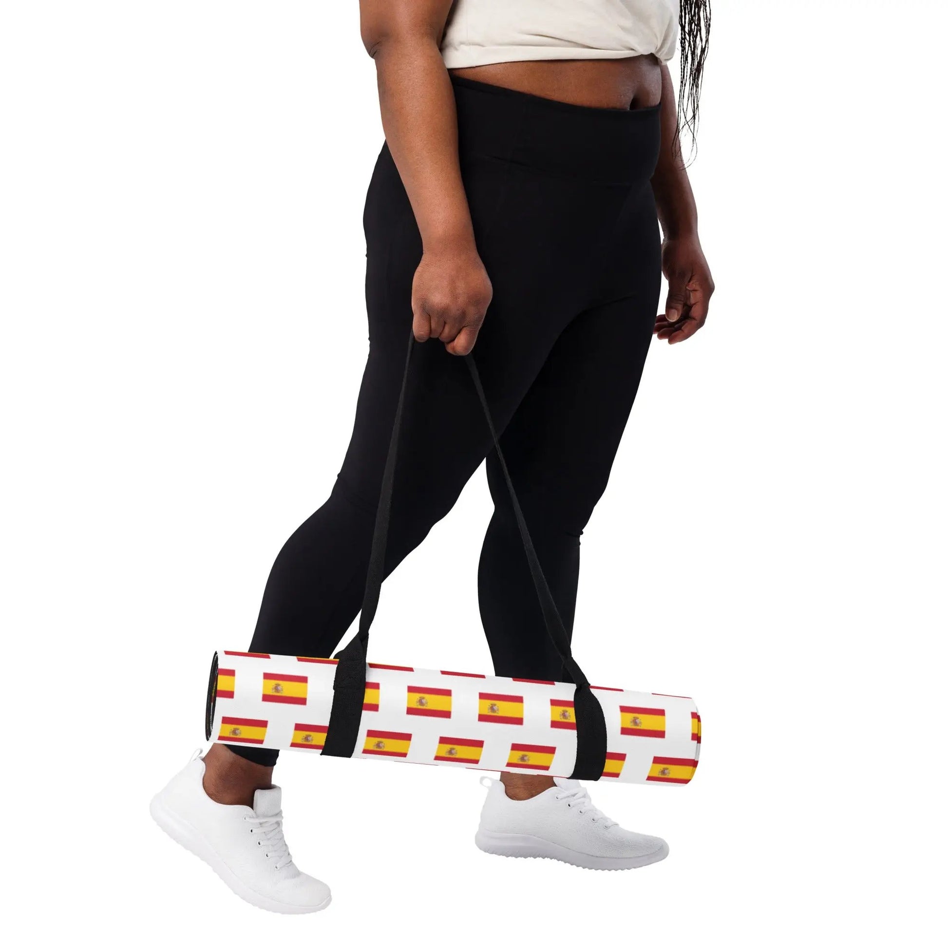 Comprar Esterilla de yoga Bandera España mosaico fondo blanco La Flamenca de Borgoña Bandera España