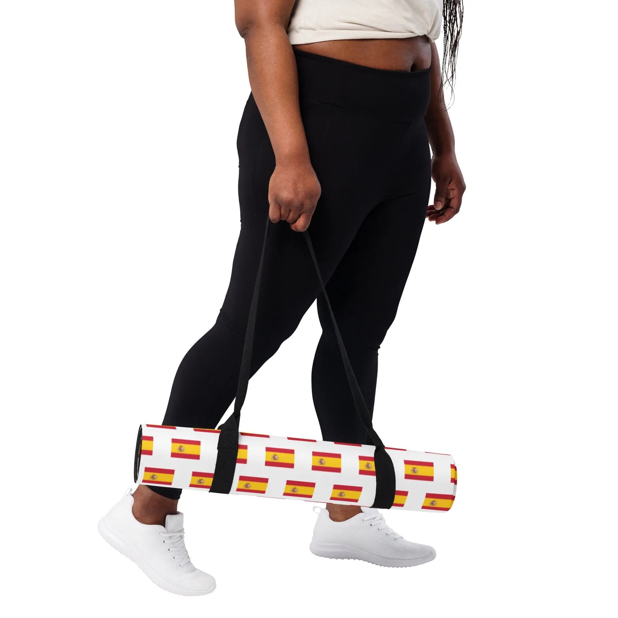 Comprar Esterilla de yoga Bandera España mosaico fondo blanco La Flamenca de Borgoña Bandera España