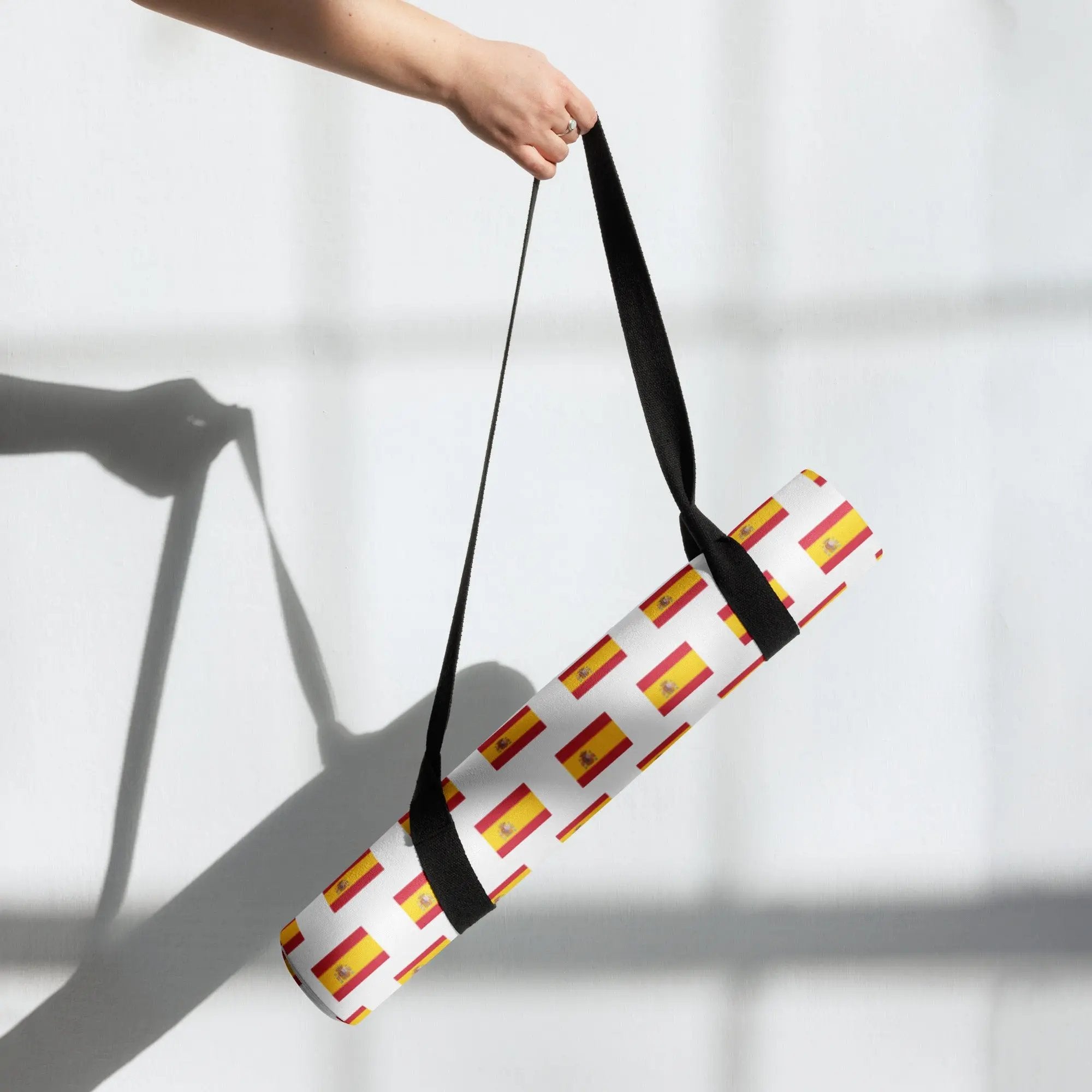 Comprar Esterilla de yoga Bandera España mosaico fondo blanco La Flamenca de Borgoña Bandera España