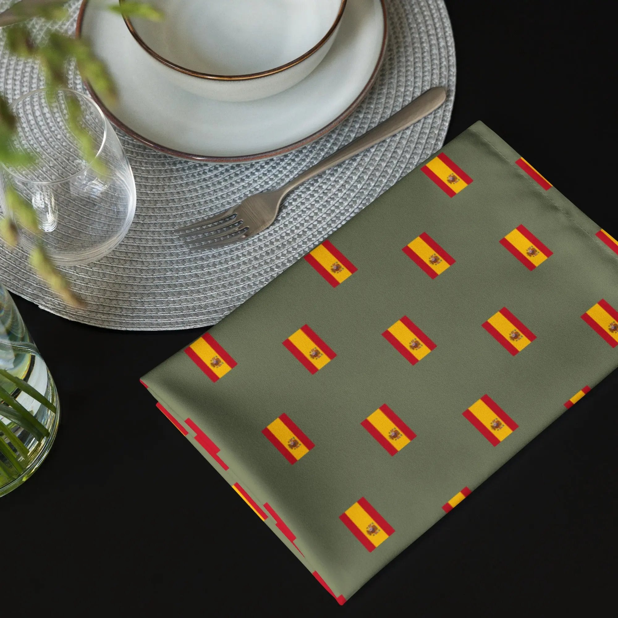 Comprar Juego de 4 servilletas de tela Bandera de España 4 colores La Flamenca de Borgoña Bandera España