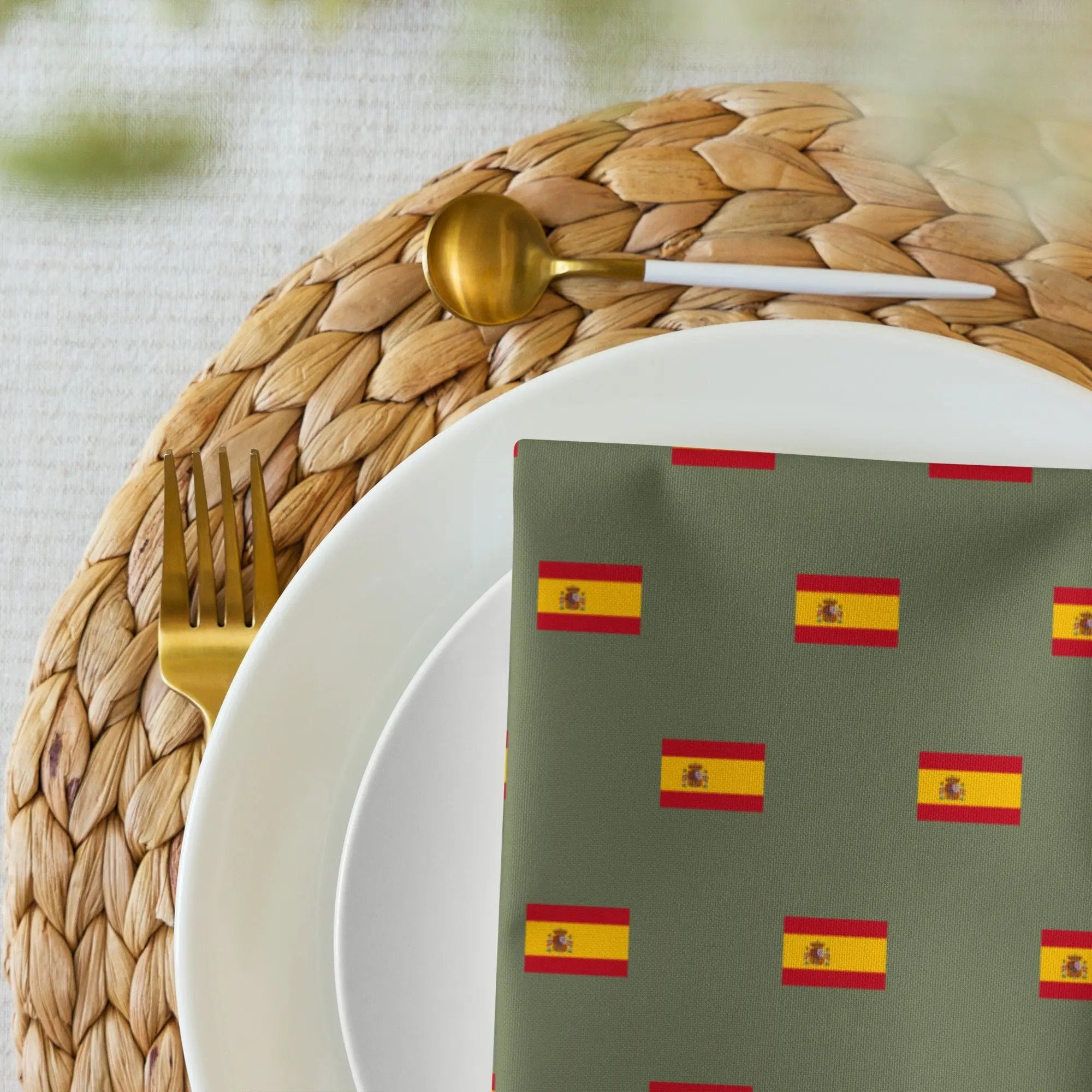 Comprar Juego de 4 servilletas de tela Bandera de España 4 colores La Flamenca de Borgoña Bandera España