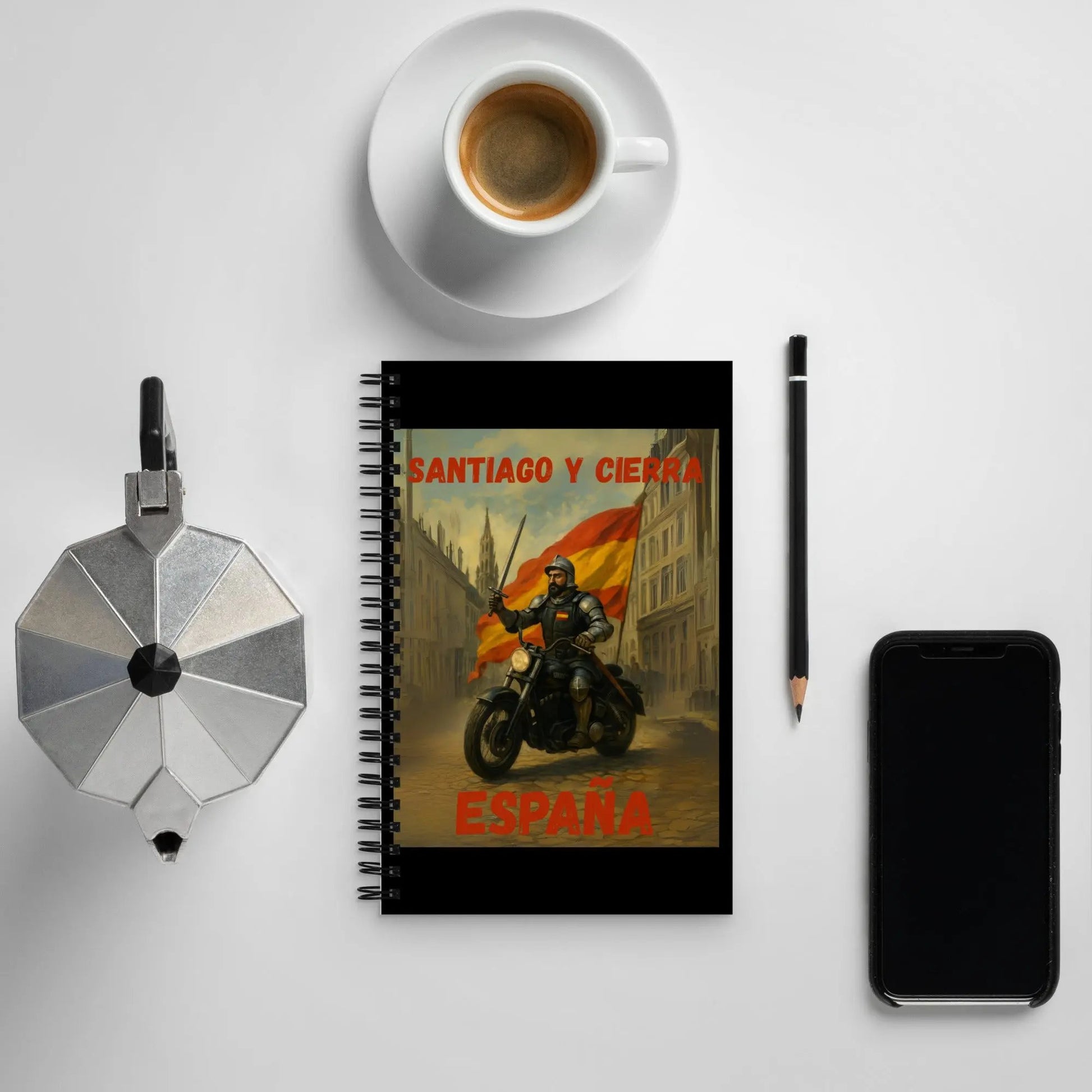 Comprar Libreta de notas con espiral "Santiago y cierra España" La Flamenca de Borgoña Bandera España