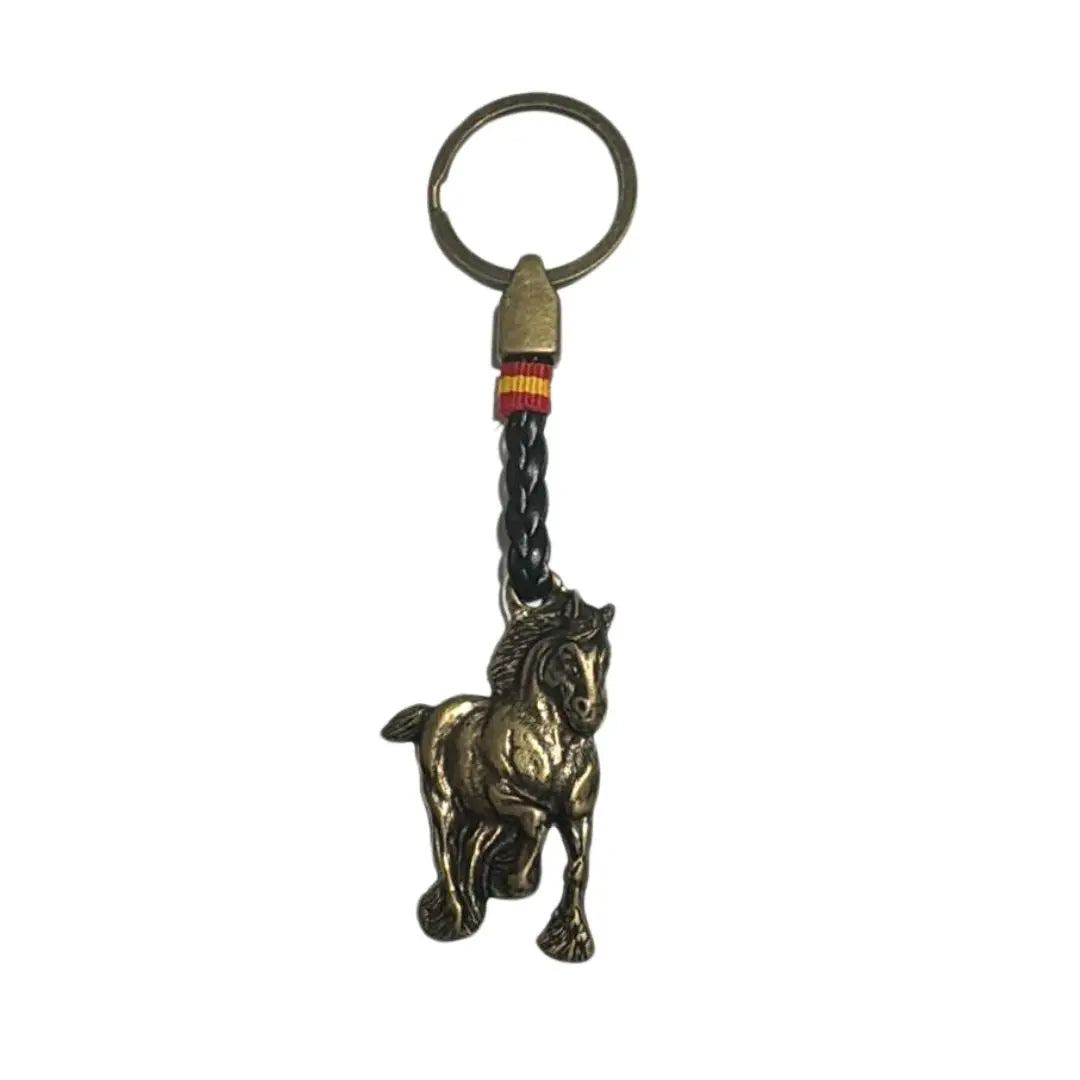 Comprar Llavero Caballo color cobre, piel y bandera España Bandera España La Flamenca de Borgoña Patricia Muñoz VOX
