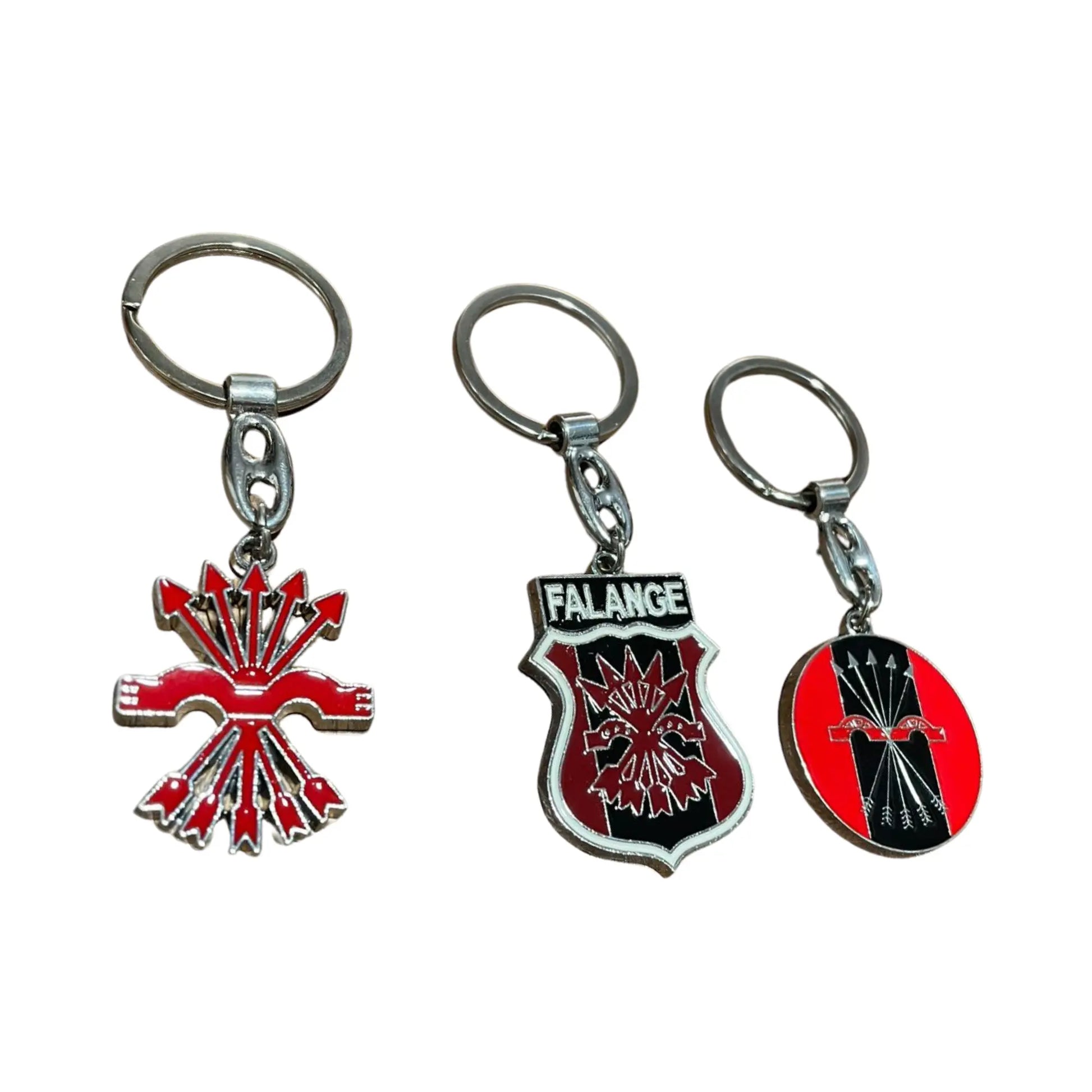Comprar Lote 3 llaveros Falange Española de las JONS La Flamenca de Borgoña Bandera España
