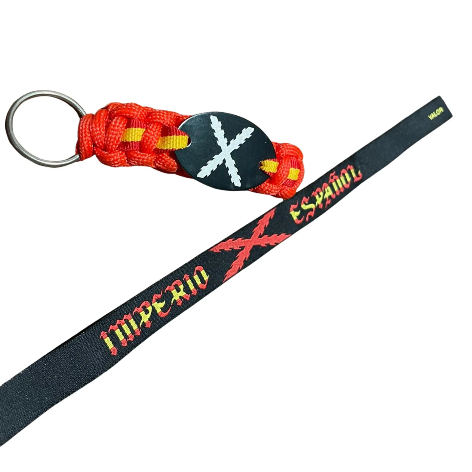 Comprar Lote Cruz de Borgoña: pulsera Imperio Español y llavero paracord bandera de España La Flamenca de Borgoña Bandera España