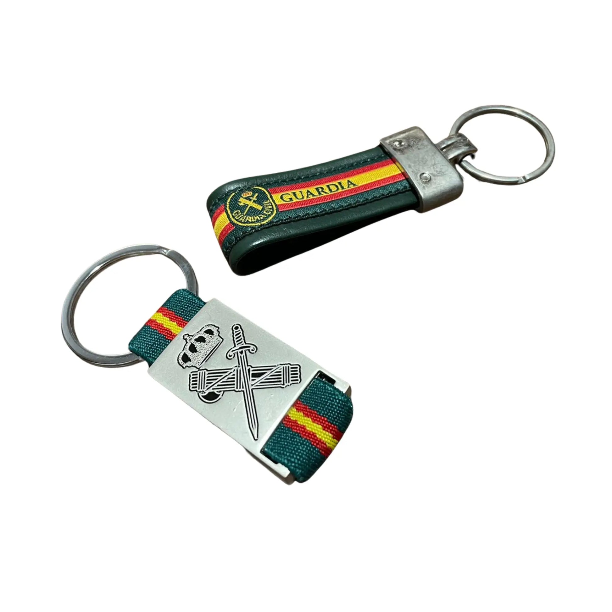 Comprar Lote Guardia Civil: cartera de piel, pulsera bandera de España y llavero La Flamenca de Borgoña Bandera España