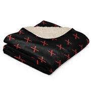Comprar Manta sherpa Cruz de Borgoña mosaico negro La Flamenca de Borgoña, Bandera de España, Cruz de Borgoña, Patricia Muñoz, VOX, Santiago Abascal