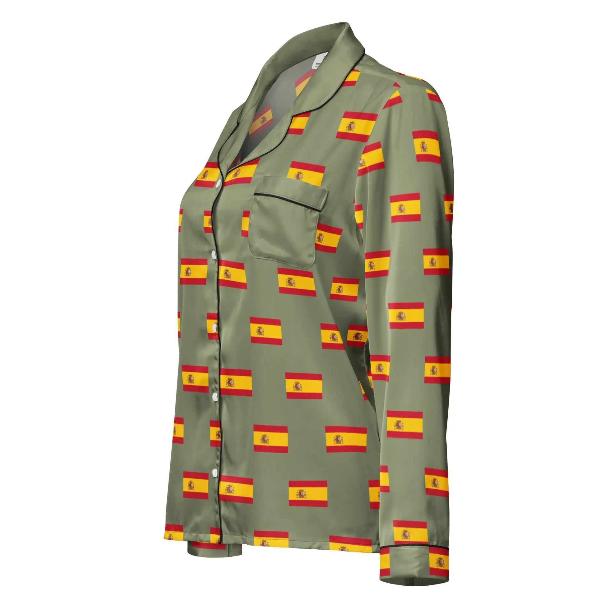 Comprar Pijama de manga larga Verde Bandera España con Ribete La Flamenca de Borgoña Bandera España