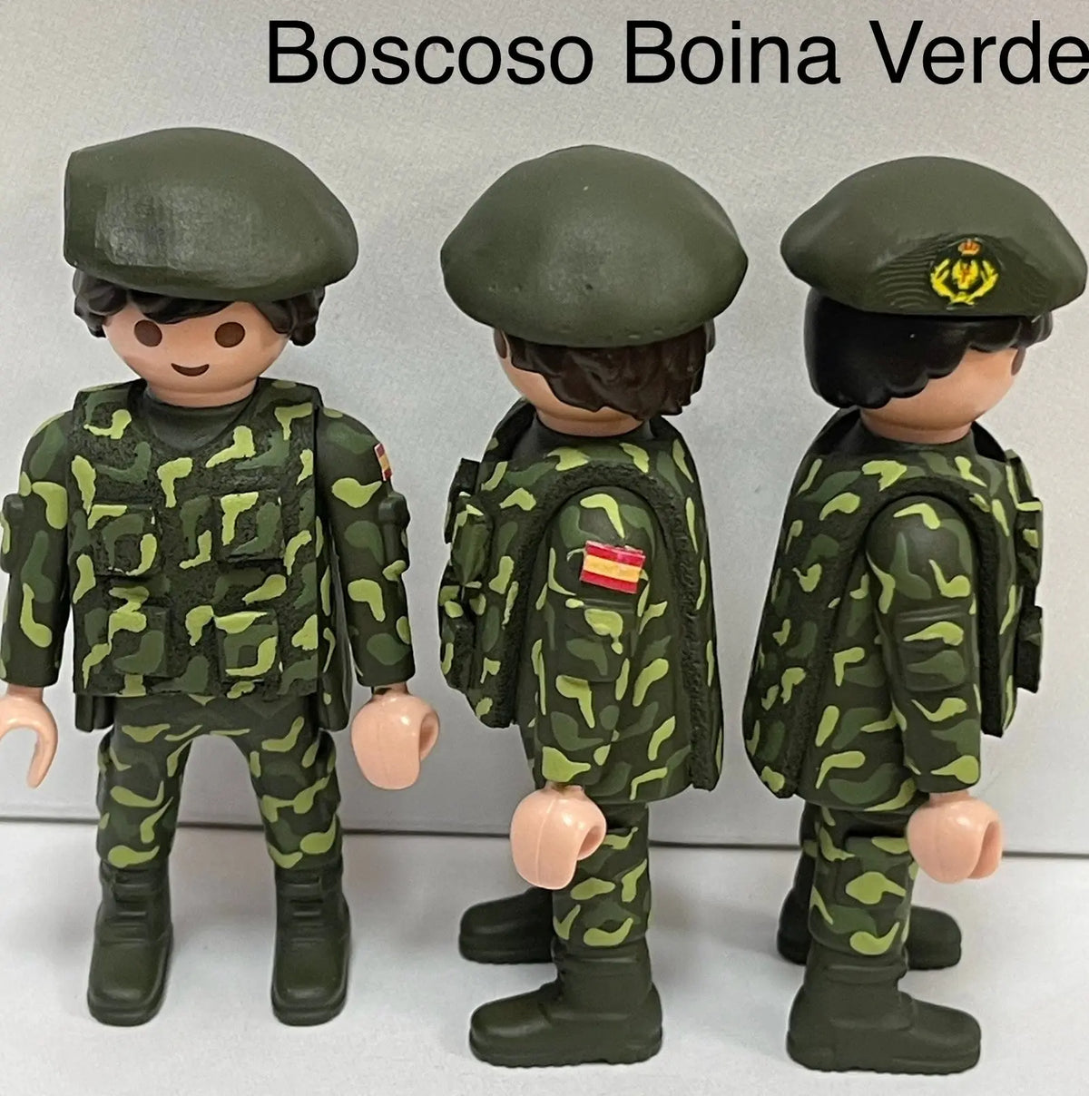 Comprar Playmobil Custom Soldado uniforme Boscoso Boina verde – figura de colección personalizada La Flamenca de Borgoña Bandera España