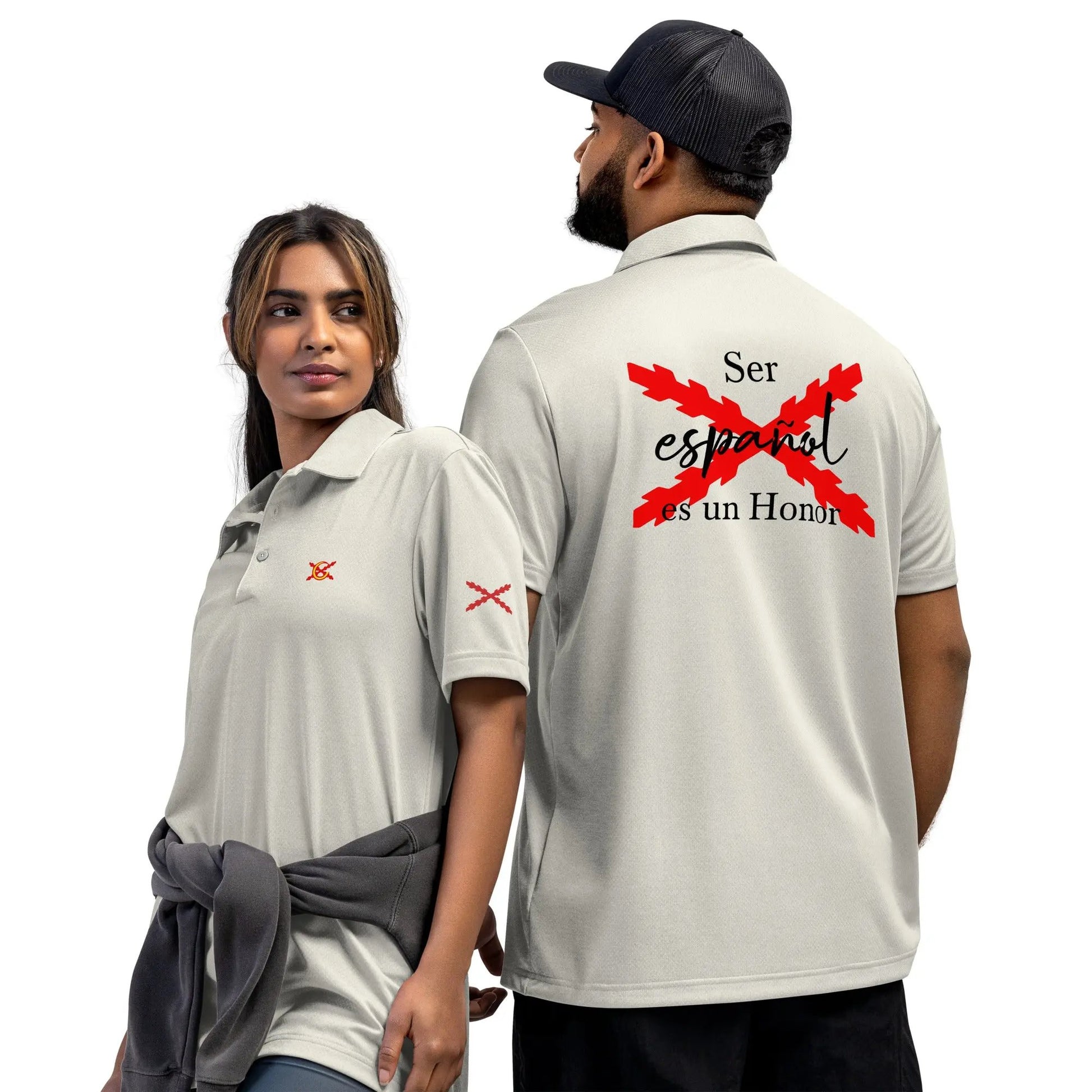 Comprar Polo adidas Space-Dyed "Ser español es un Honor" La Flamenca de Borgoña Bandera España