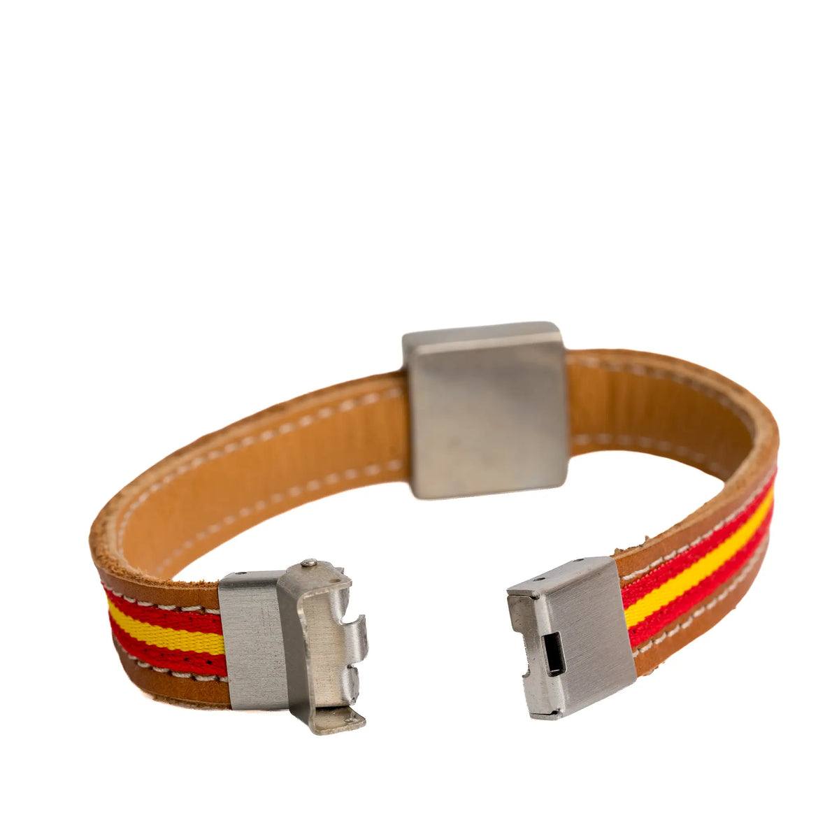 Comprar Pulsera de piel Legión Española emblema negro La Flamenca de Borgoña Bandera España