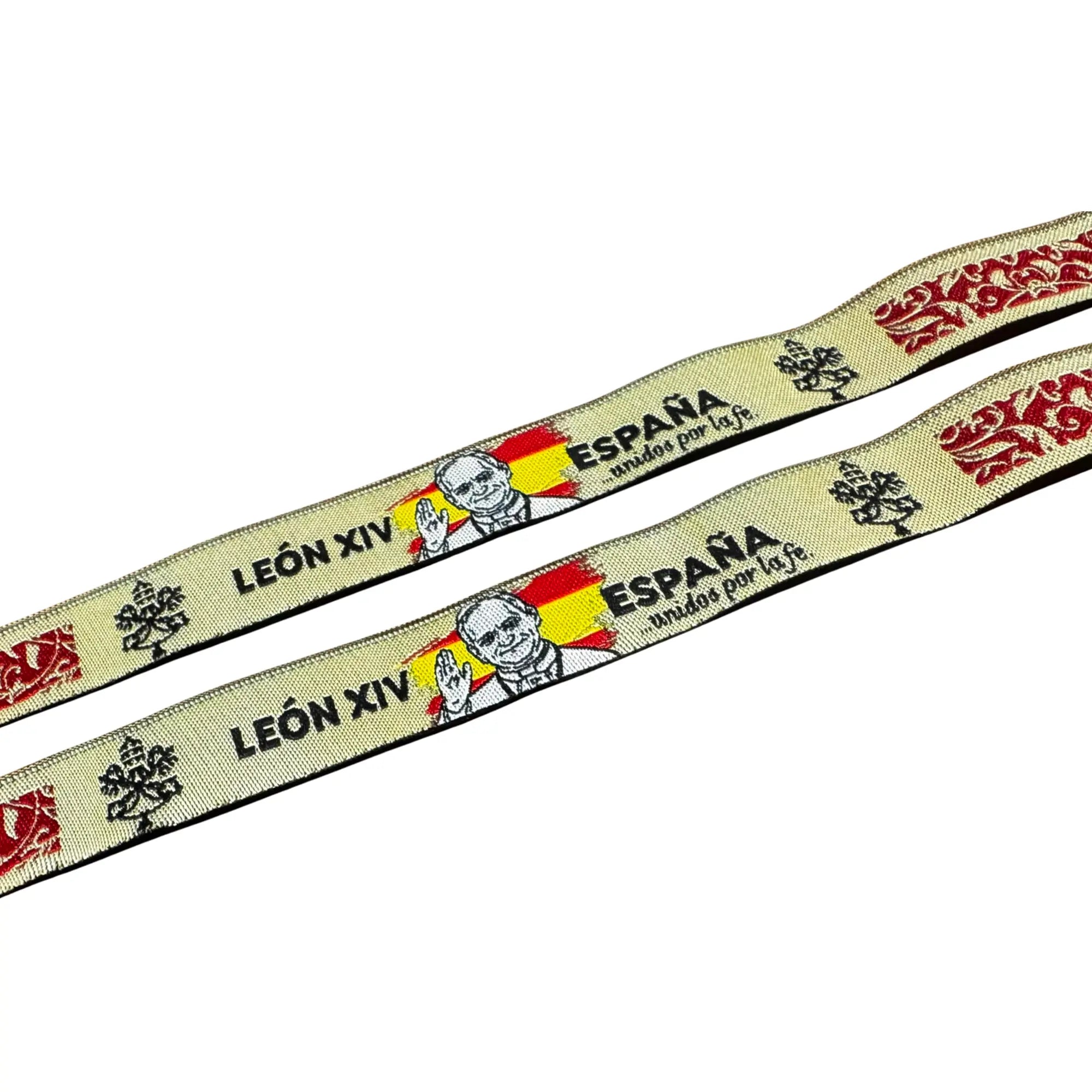 Comprar Pulsera de tela León XIV “España, unidos por la fe” La Flamenca de Borgoña Bandera España