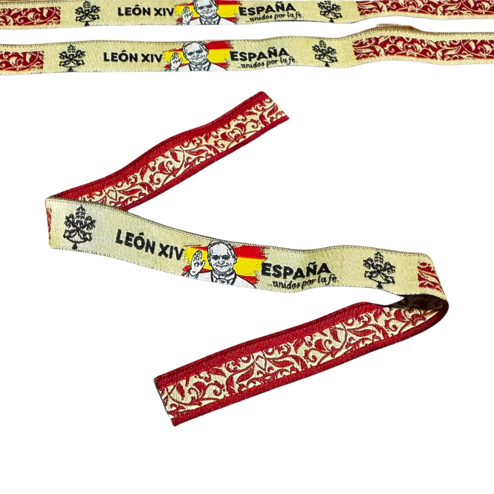 Comprar Pulsera de tela León XIV “España, unidos por la fe” La Flamenca de Borgoña Bandera España