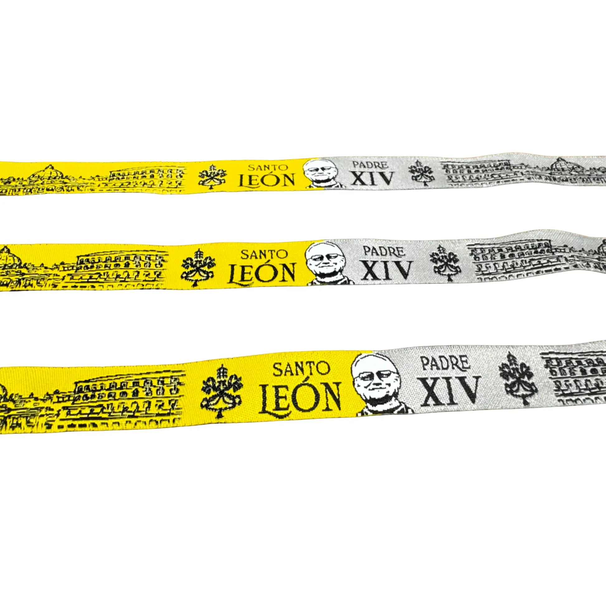 Comprar Pulsera de tela Santo Padre León XIV – blanco y amarillo La Flamenca de Borgoña Bandera España