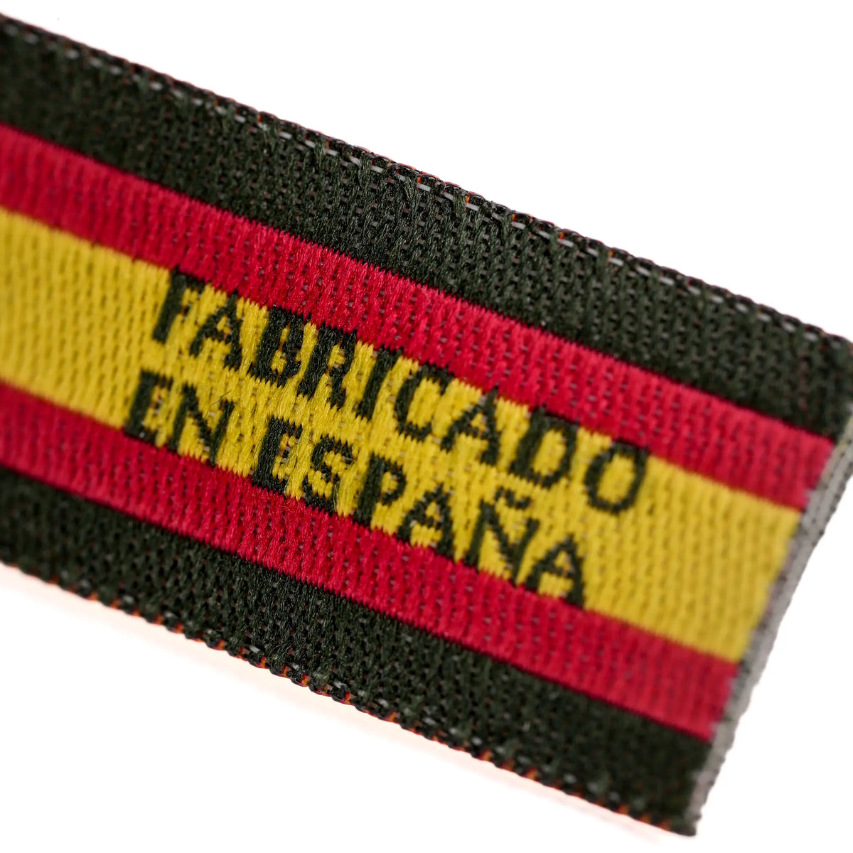 Comprar Pulsera de tela VOX con bandera España con perfil verde La Flamenca de Borgoña Bandera España