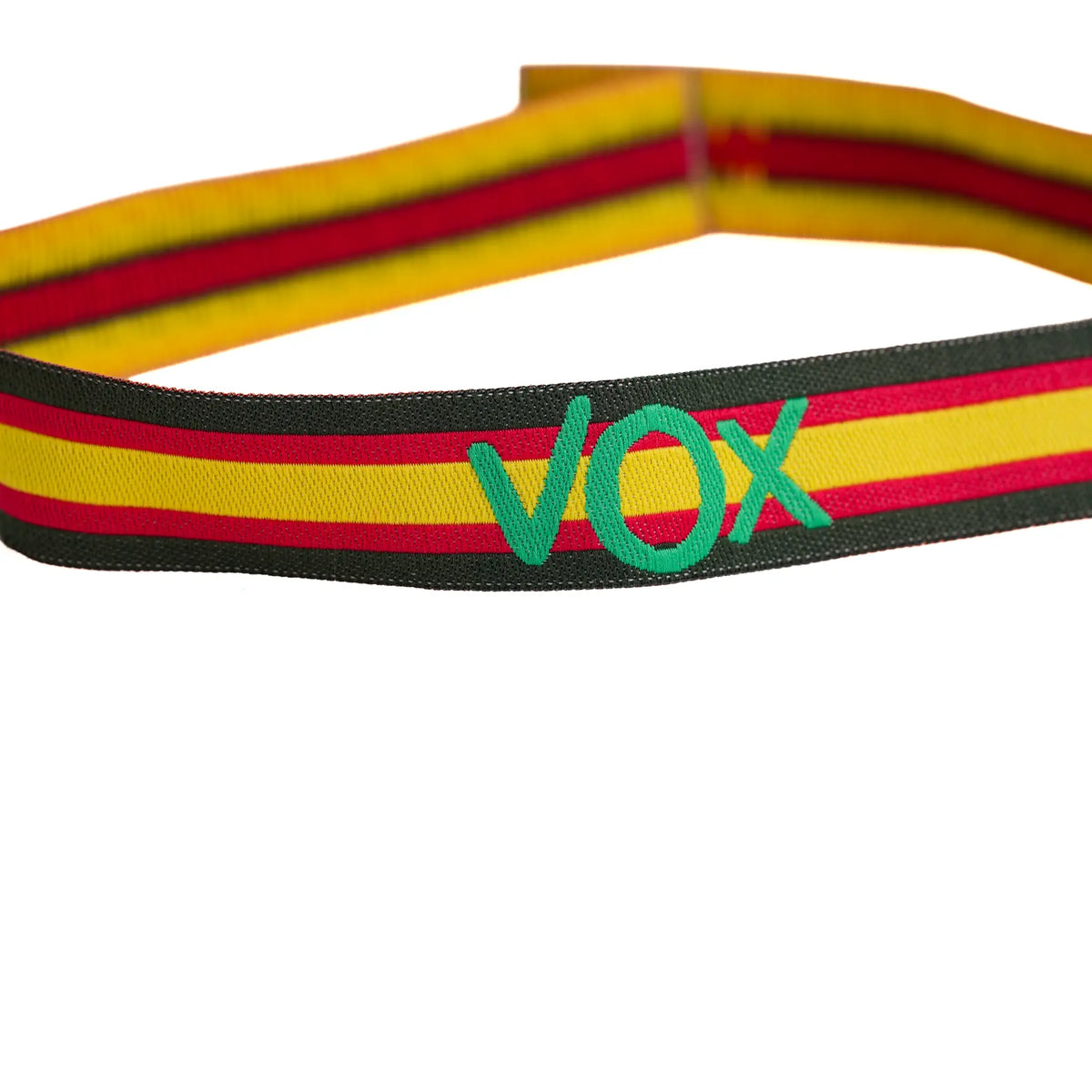 Comprar Pulsera de tela VOX con bandera España con perfil verde La Flamenca de Borgoña Bandera España