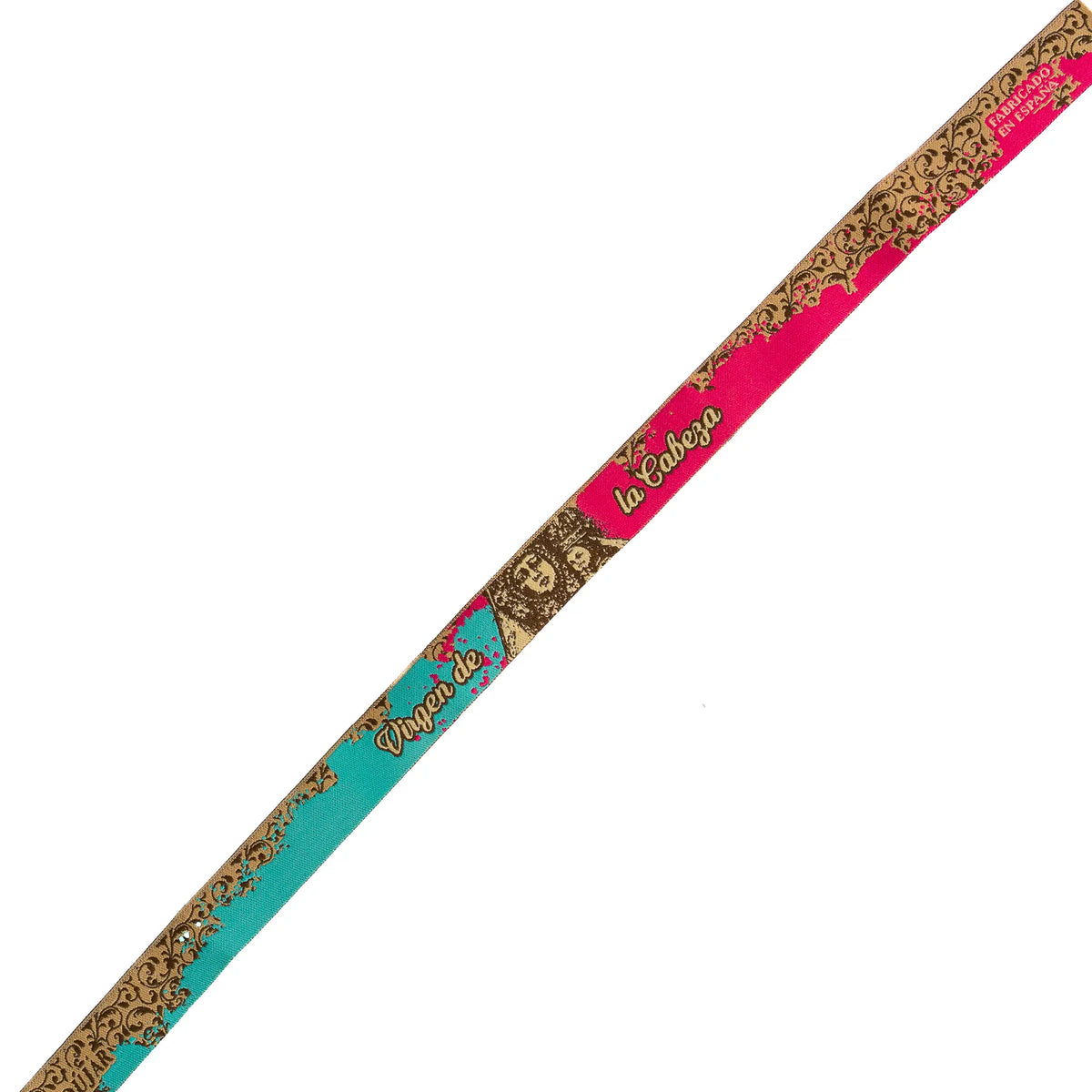 Comprar Pulsera de tela Virgen de la Cabeza La Flamenca de Borgoña Bandera España