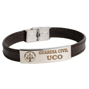 Comprar Pulsera piel Guardia Civil UCO Unidad Central Operativa La Flamenca de Borgoña Bandera España