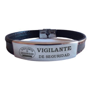 Pulsera piel Vigilante de Seguridad
