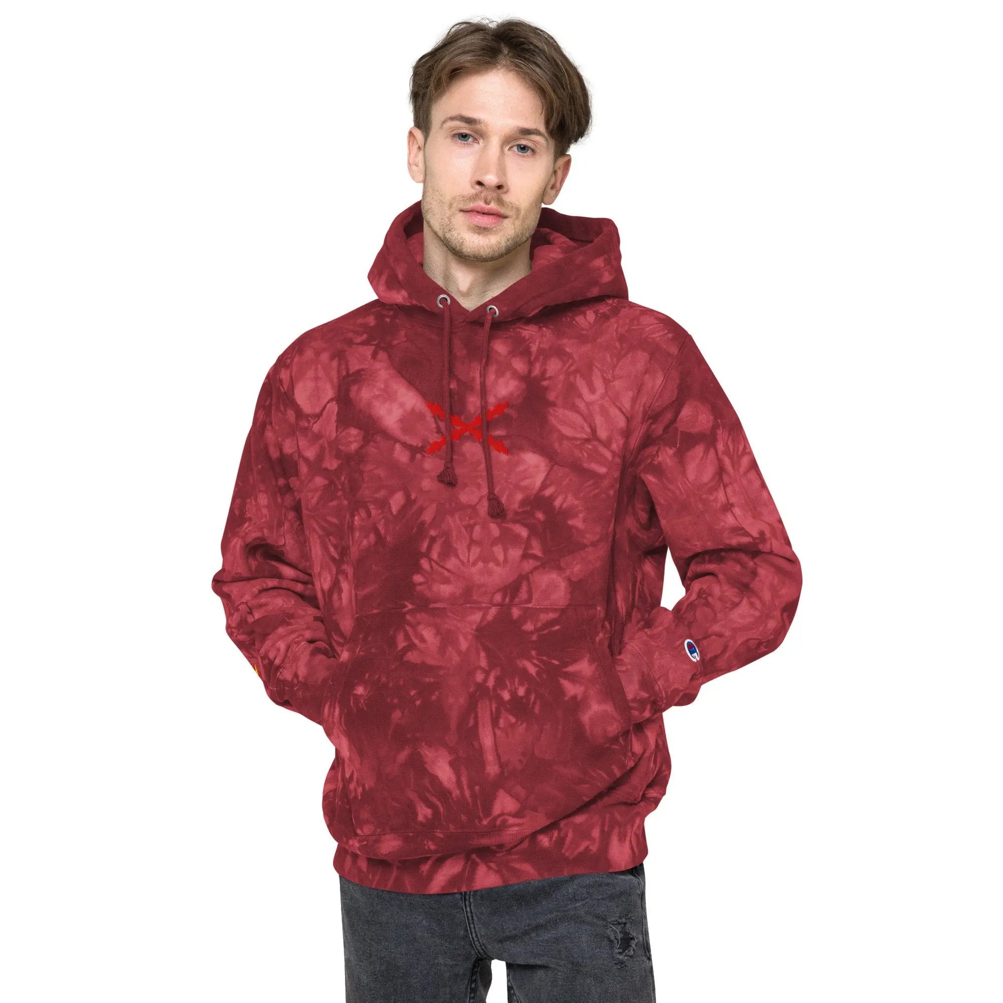 Comprar Sudadera Champion tie-dye unisex Cruz de Borgoña La Flamenca de Borgoña Bandera España