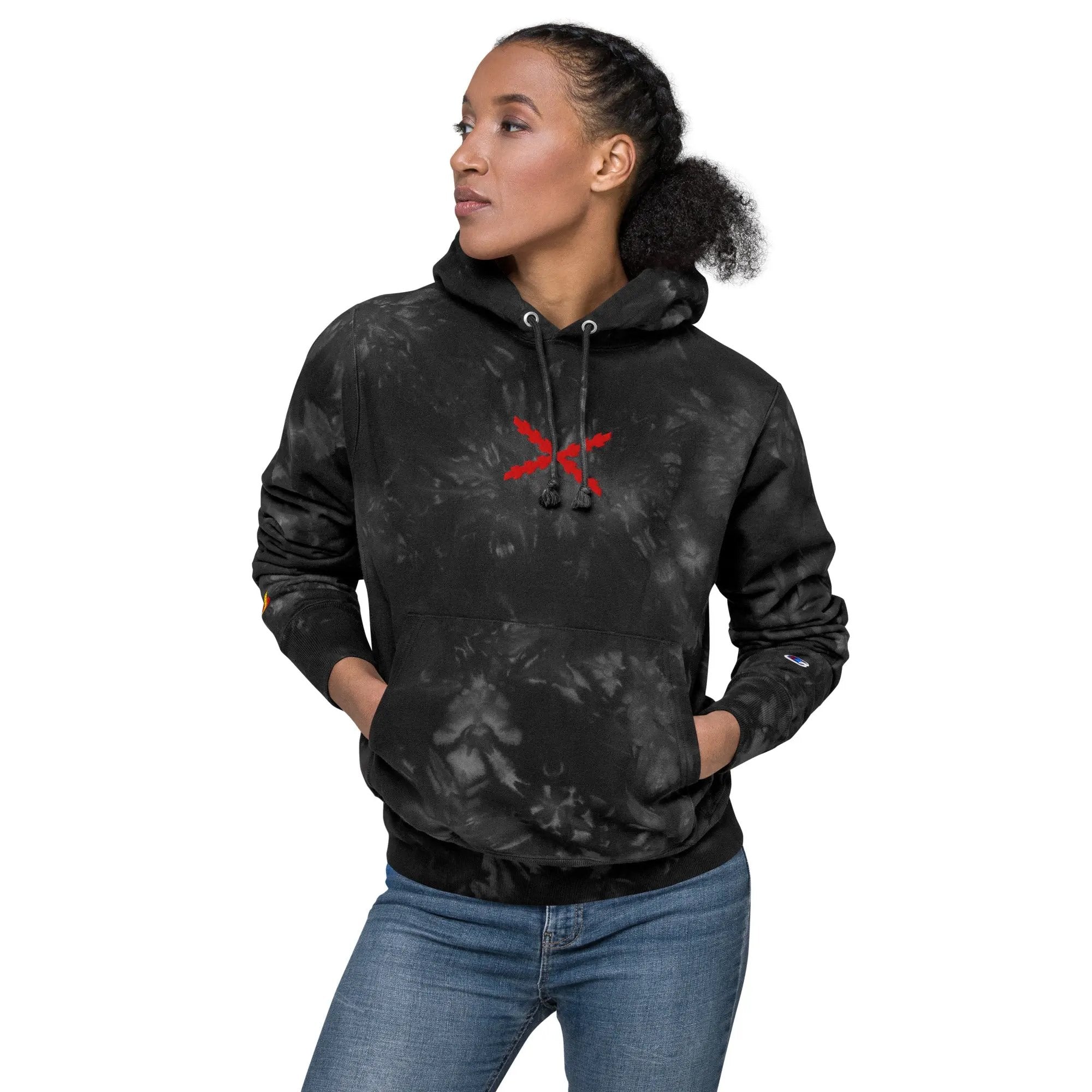 Comprar Sudadera Champion tie-dye unisex Cruz de Borgoña La Flamenca de Borgoña Bandera España