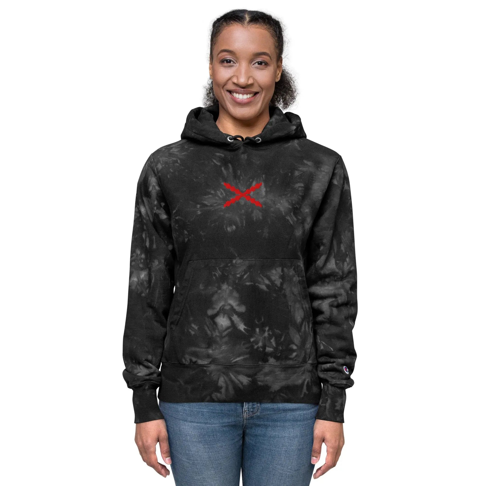 Comprar Sudadera Champion tie-dye unisex Cruz de Borgoña La Flamenca de Borgoña Bandera España