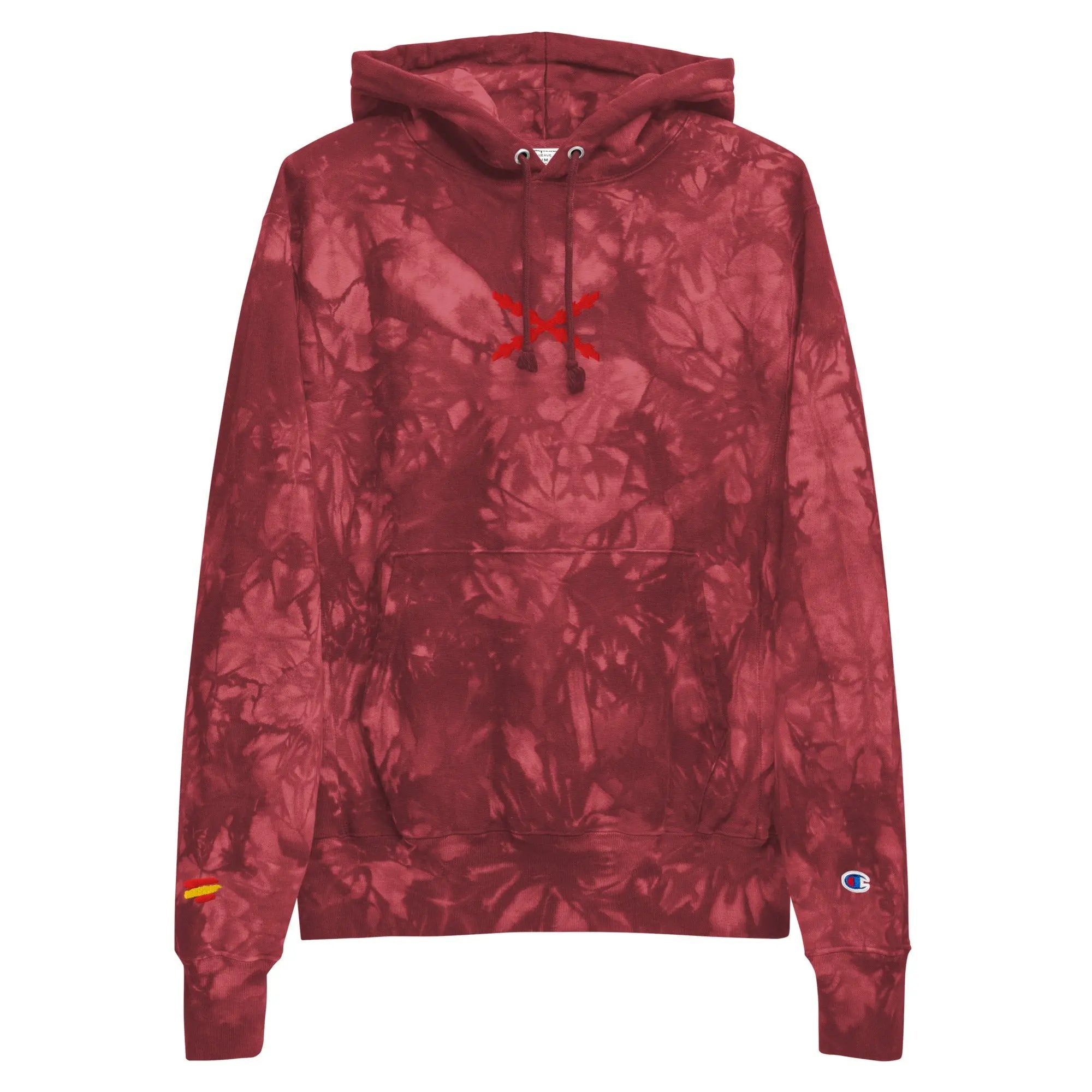 Comprar Sudadera Champion tie-dye unisex Cruz de Borgoña La Flamenca de Borgoña Bandera España