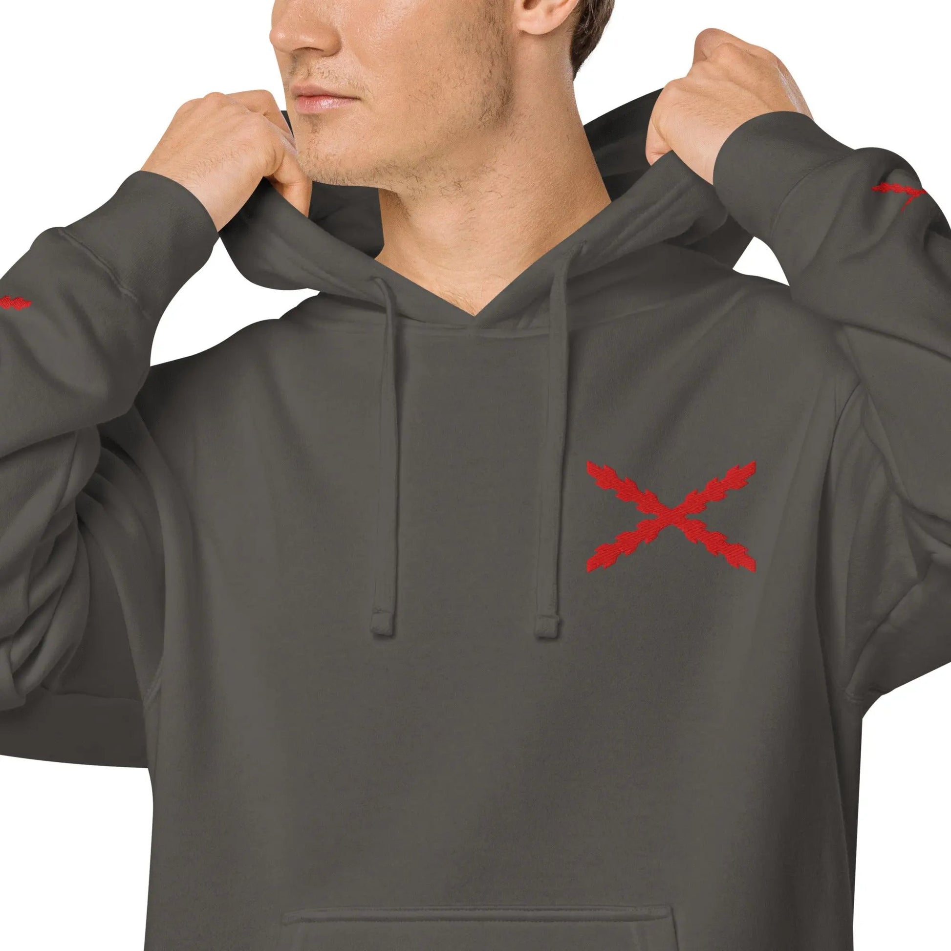 Comprar Sudadera con capucha teñida unisex Cruz de Borgoña La Flamenca de Borgoña Bandera España