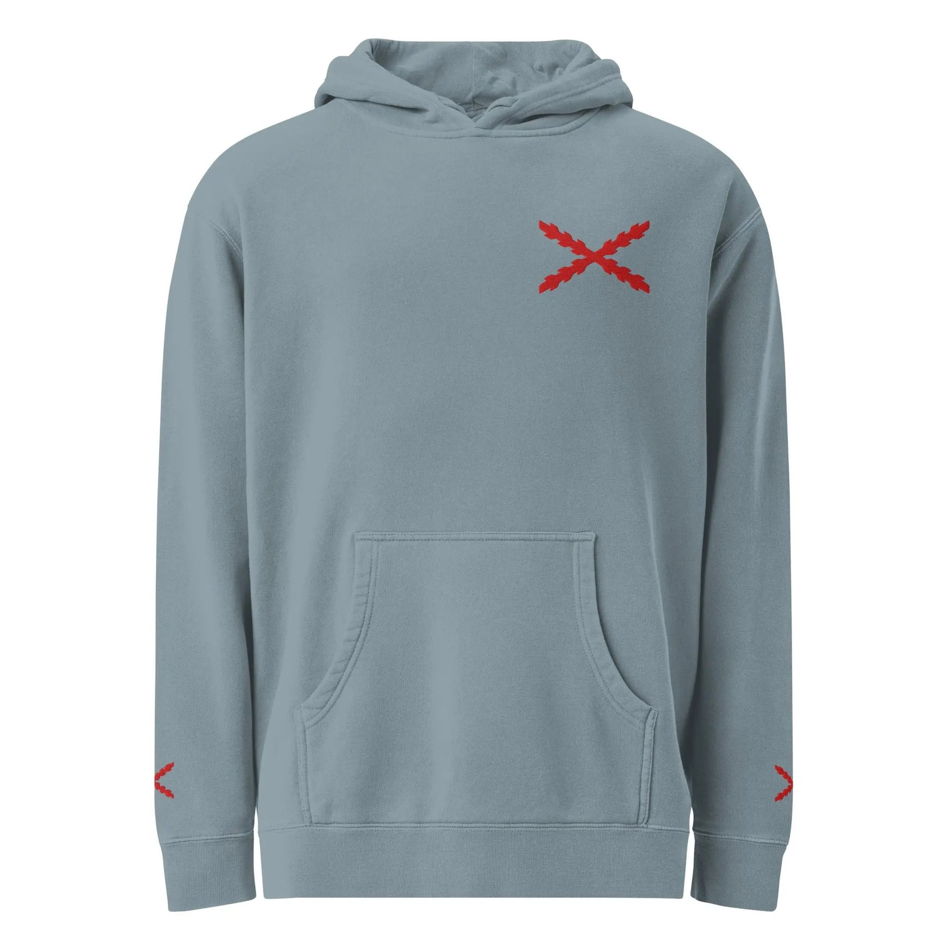 Comprar Sudadera con capucha teñida unisex Cruz de Borgoña La Flamenca de Borgoña Bandera España