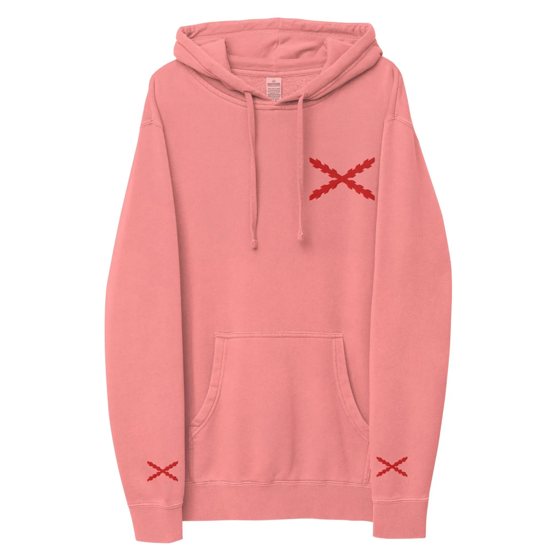 Comprar Sudadera con capucha teñida unisex Cruz de Borgoña La Flamenca de Borgoña Bandera España