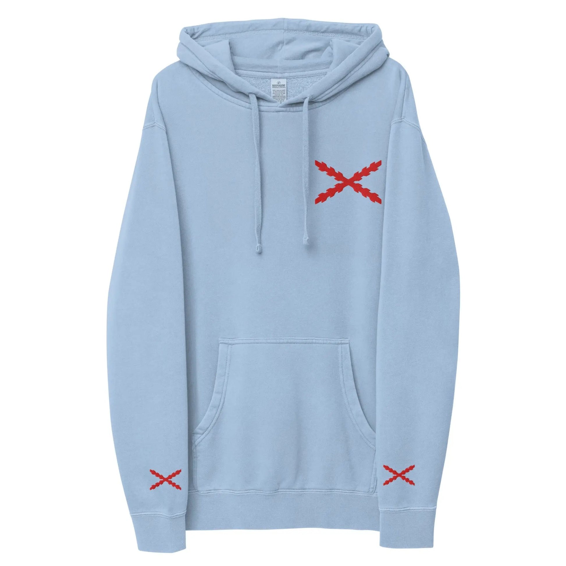 Comprar Sudadera con capucha teñida unisex Cruz de Borgoña La Flamenca de Borgoña Bandera España