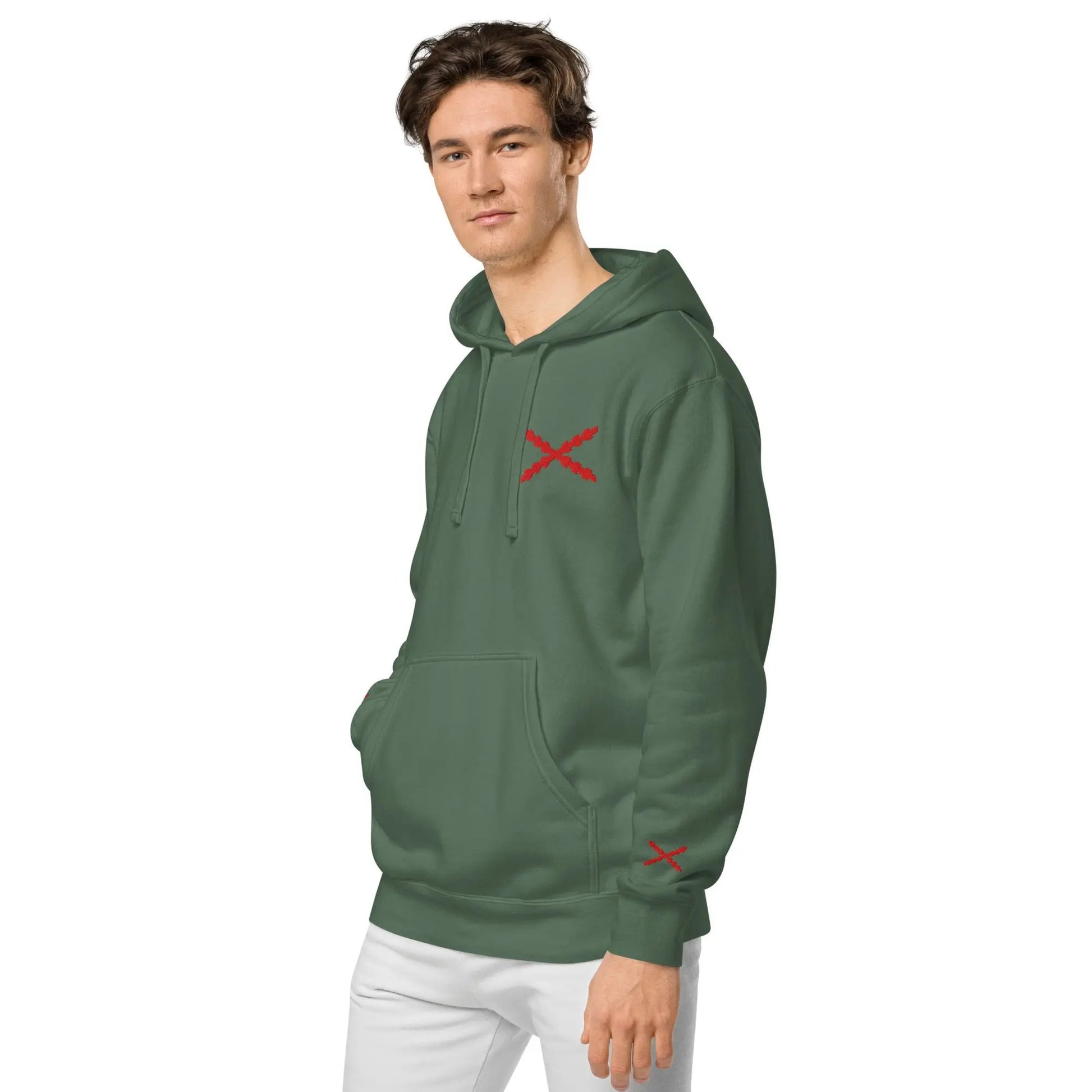 Comprar Sudadera con capucha teñida unisex Cruz de Borgoña La Flamenca de Borgoña Bandera España