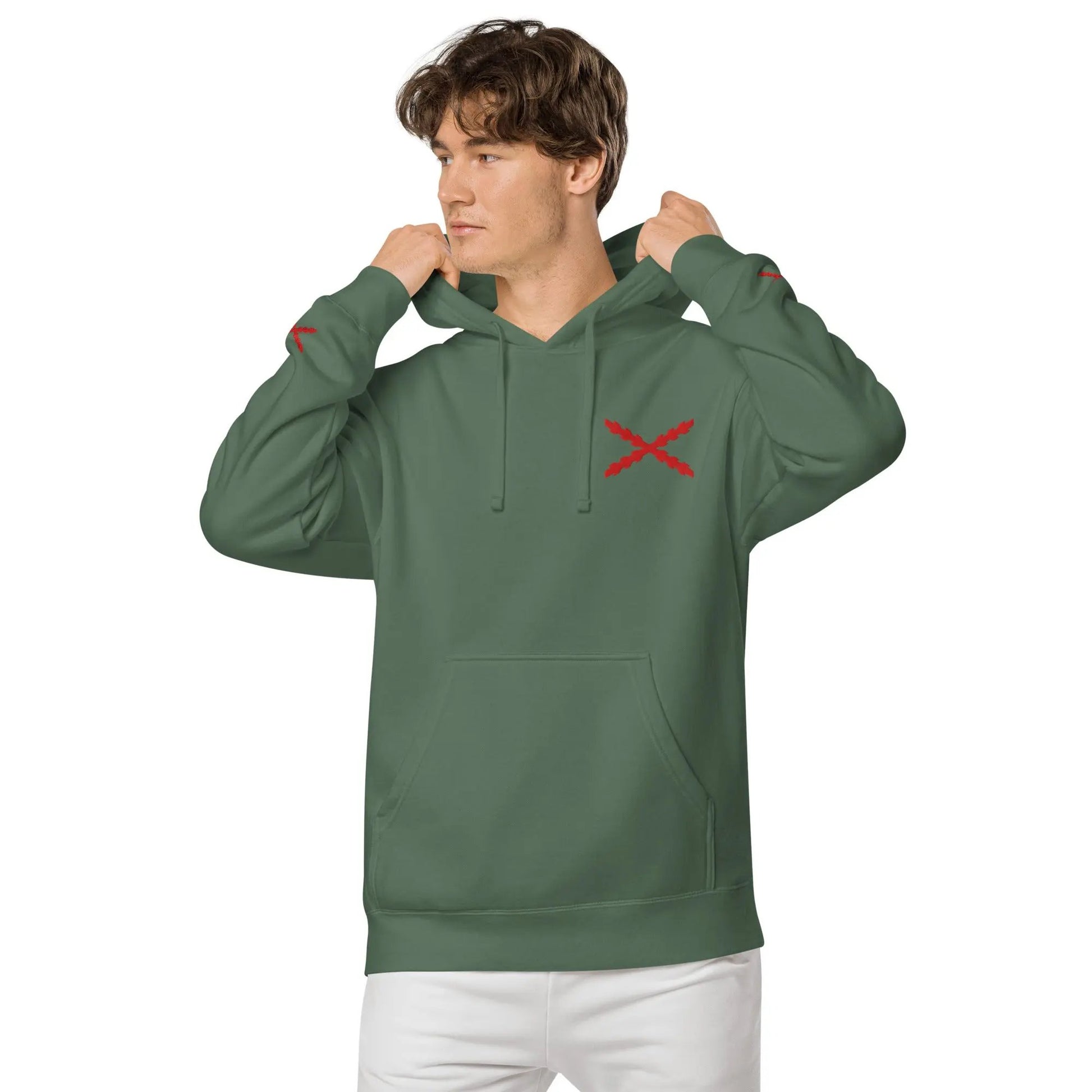 Comprar Sudadera con capucha teñida unisex Cruz de Borgoña La Flamenca de Borgoña Bandera España