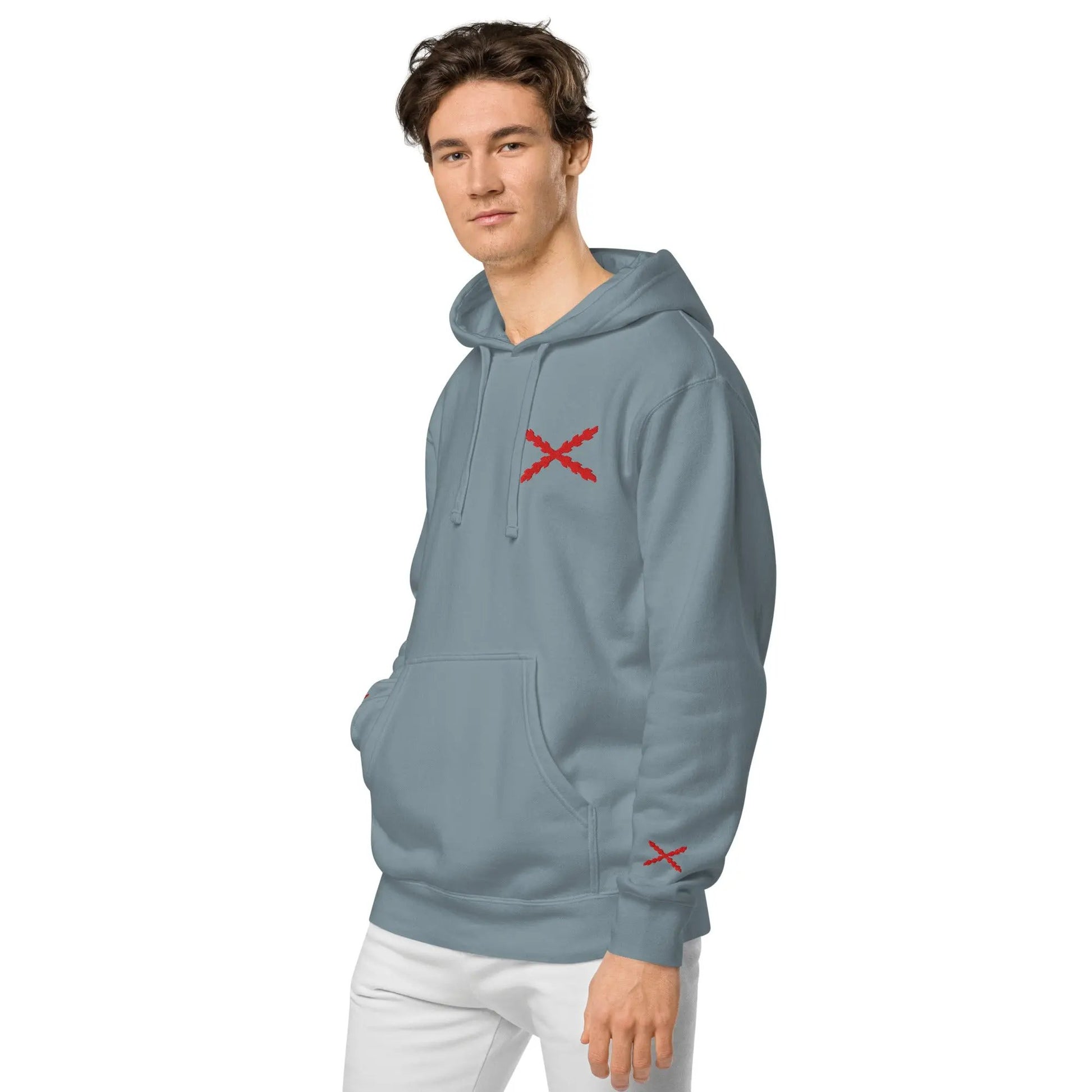 Comprar Sudadera con capucha teñida unisex Cruz de Borgoña La Flamenca de Borgoña Bandera España
