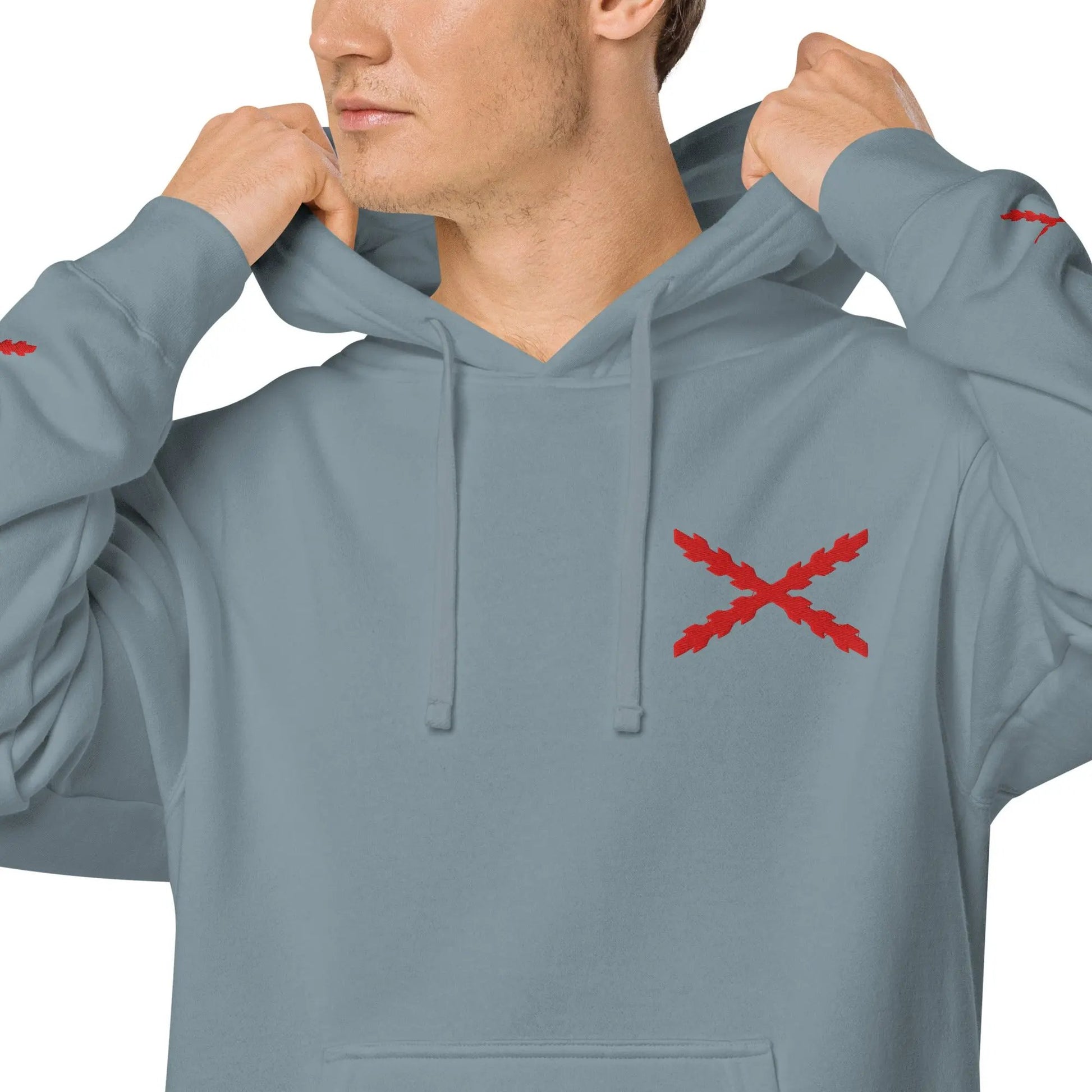 Comprar Sudadera con capucha teñida unisex Cruz de Borgoña La Flamenca de Borgoña Bandera España
