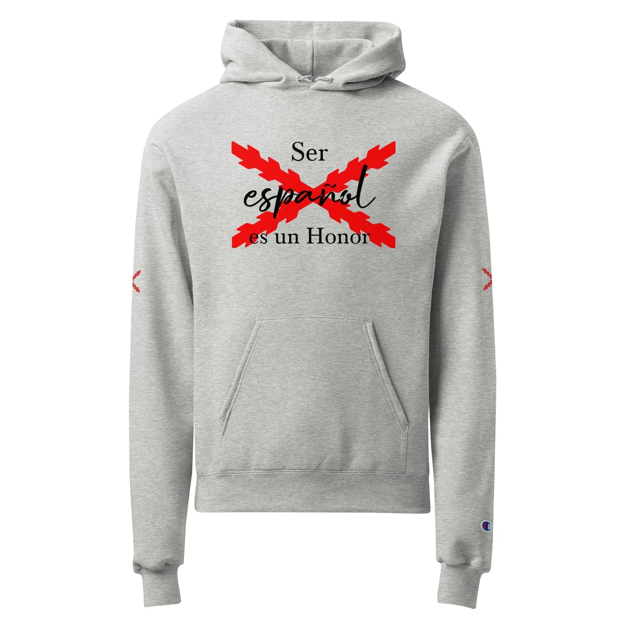 Comprar Sudadera con capucha unisex Champion "Ser español es un Honor" La Flamenca de Borgoña Bandera España