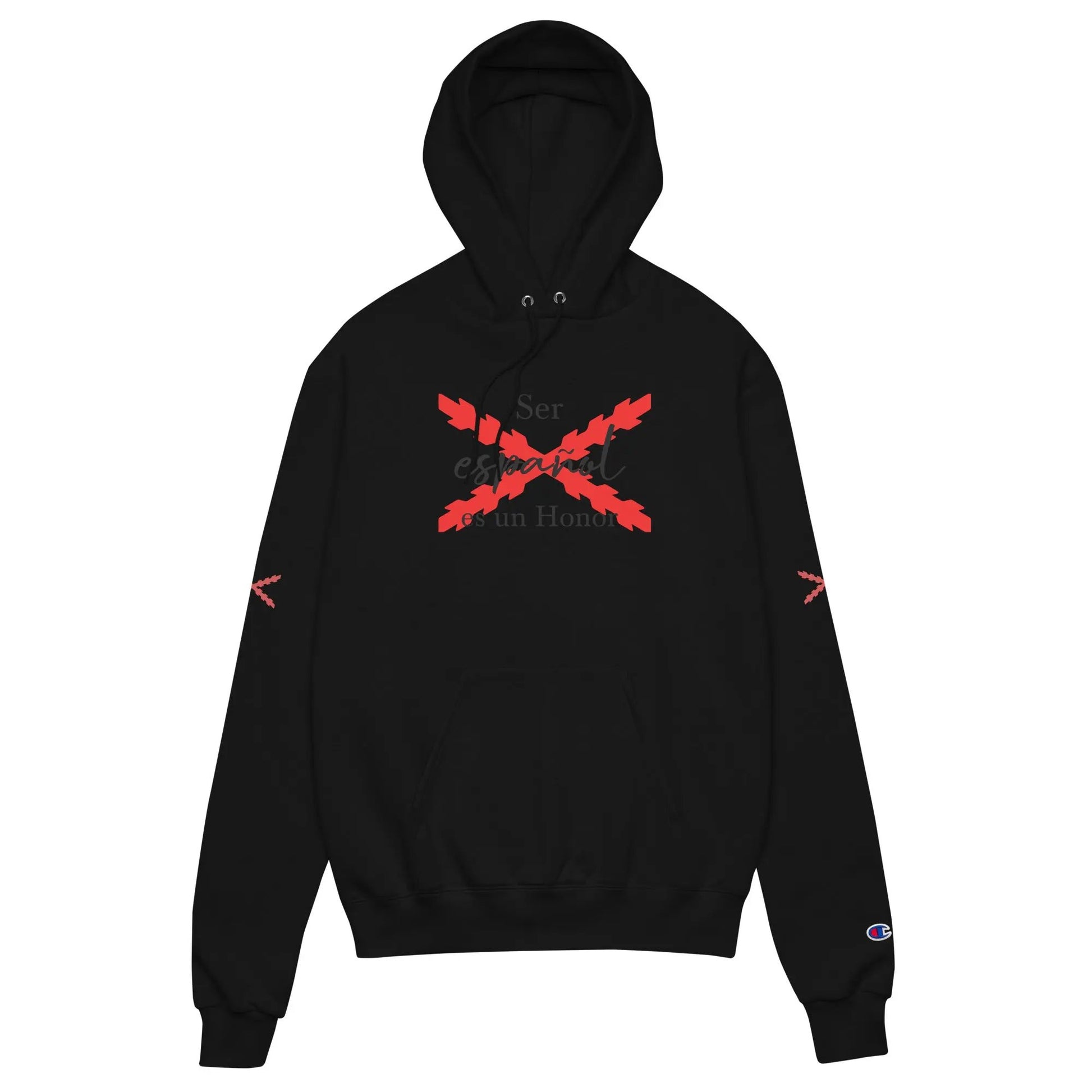 Comprar Sudadera con capucha unisex Champion "Ser español es un Honor" La Flamenca de Borgoña Bandera España